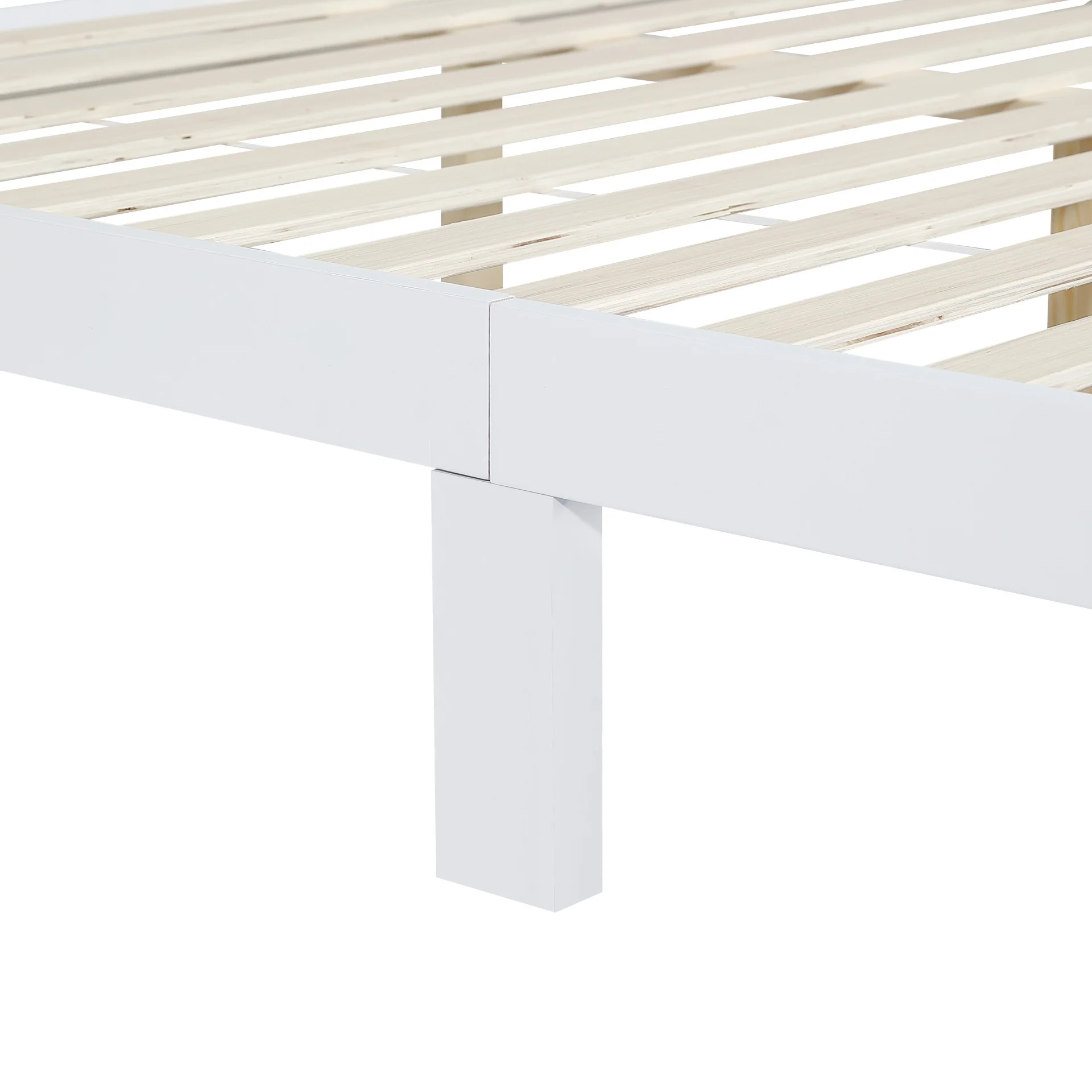 Conival Queen Wooden Bed Frame - White - Image 9