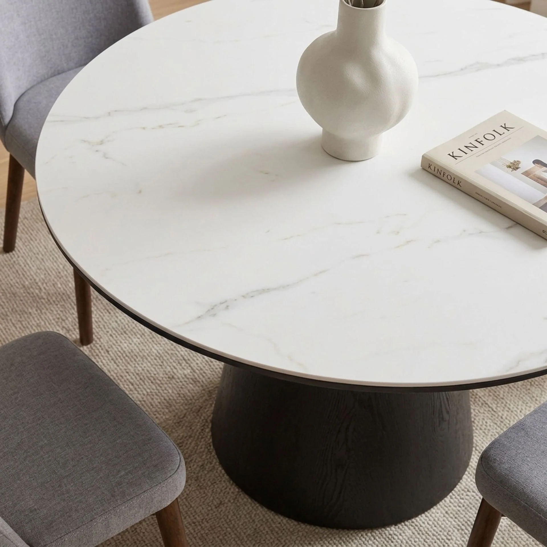 Consera Round Dining Table 120x75cm - Snow White - Image 5