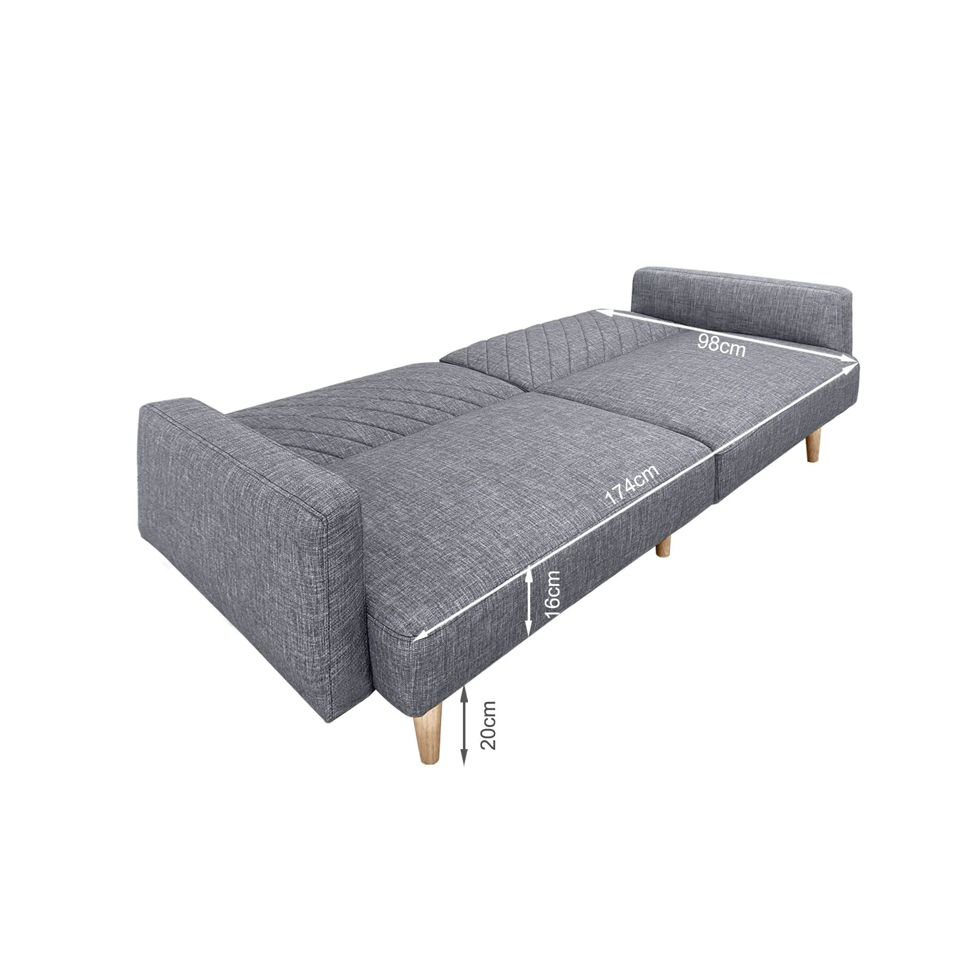 Cordova 3 Seater Sofa Bed - Dark Grey - Image 16