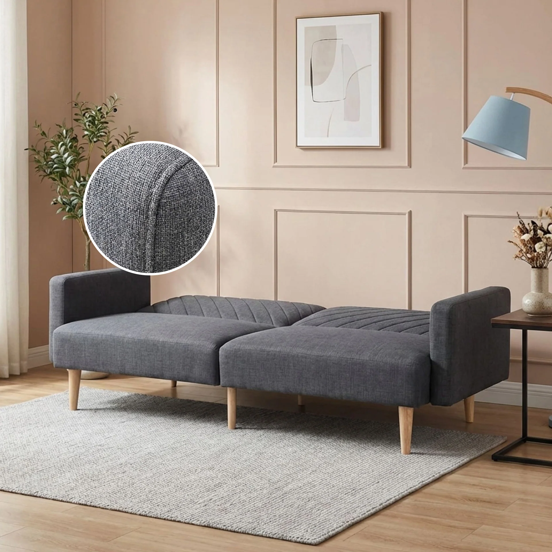 Cordova 3 Seater Sofa Bed - Dark Grey - Image 2