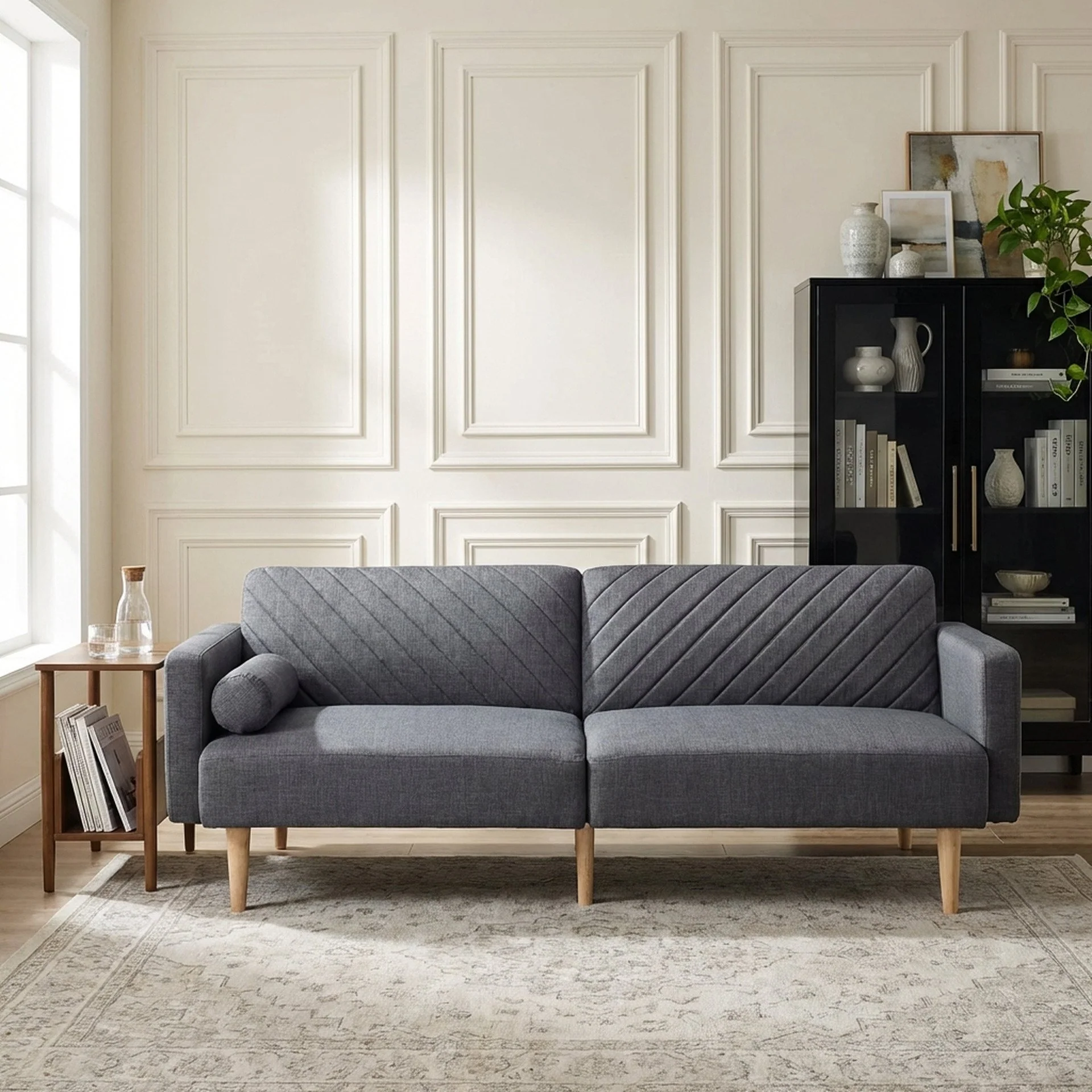 Cordova 3 Seater Sofa Bed - Dark Grey - Image 3