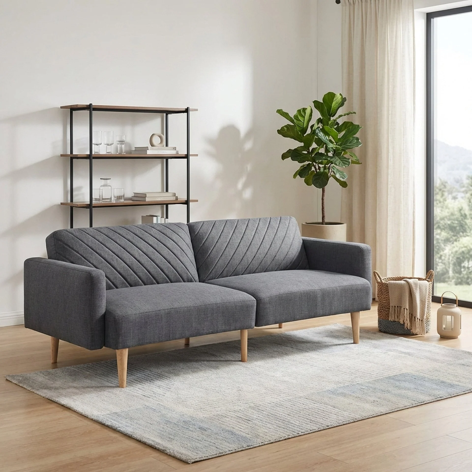 Cordova 3 Seater Sofa Bed - Dark Grey - Image 5
