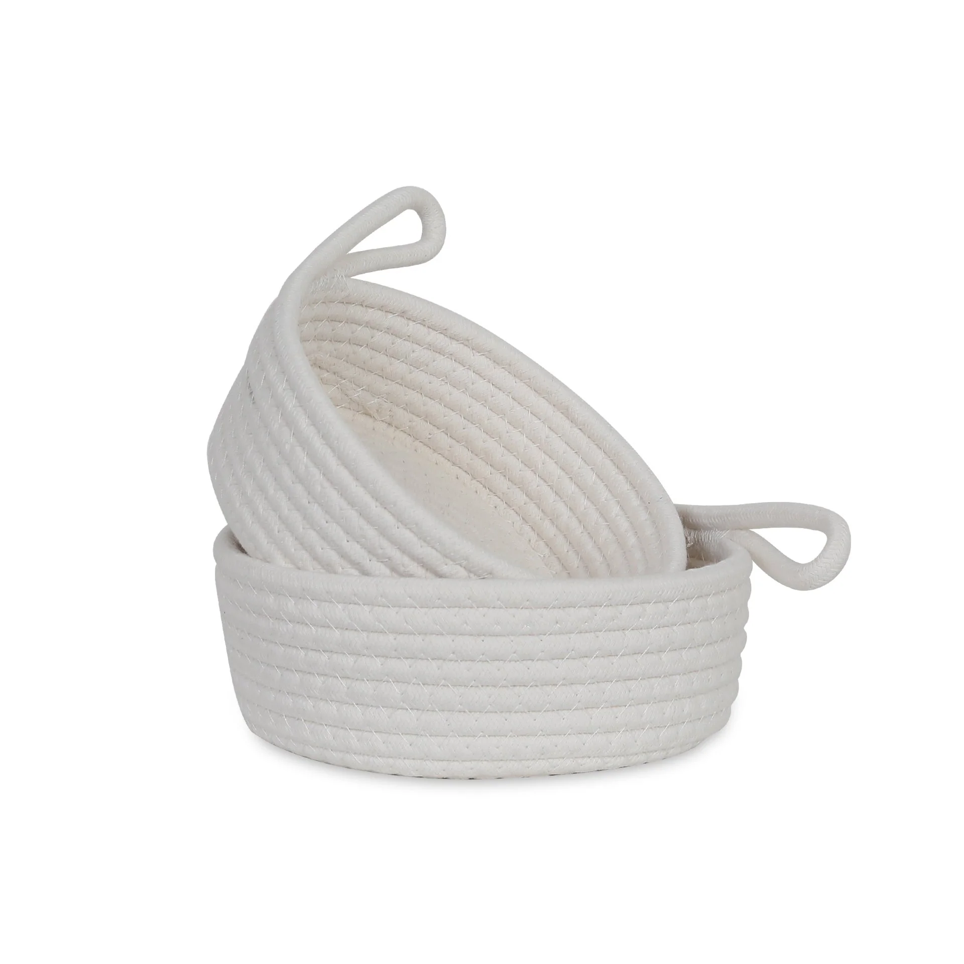 Cotton Rope Basket - Set of 2 - White - Image 3