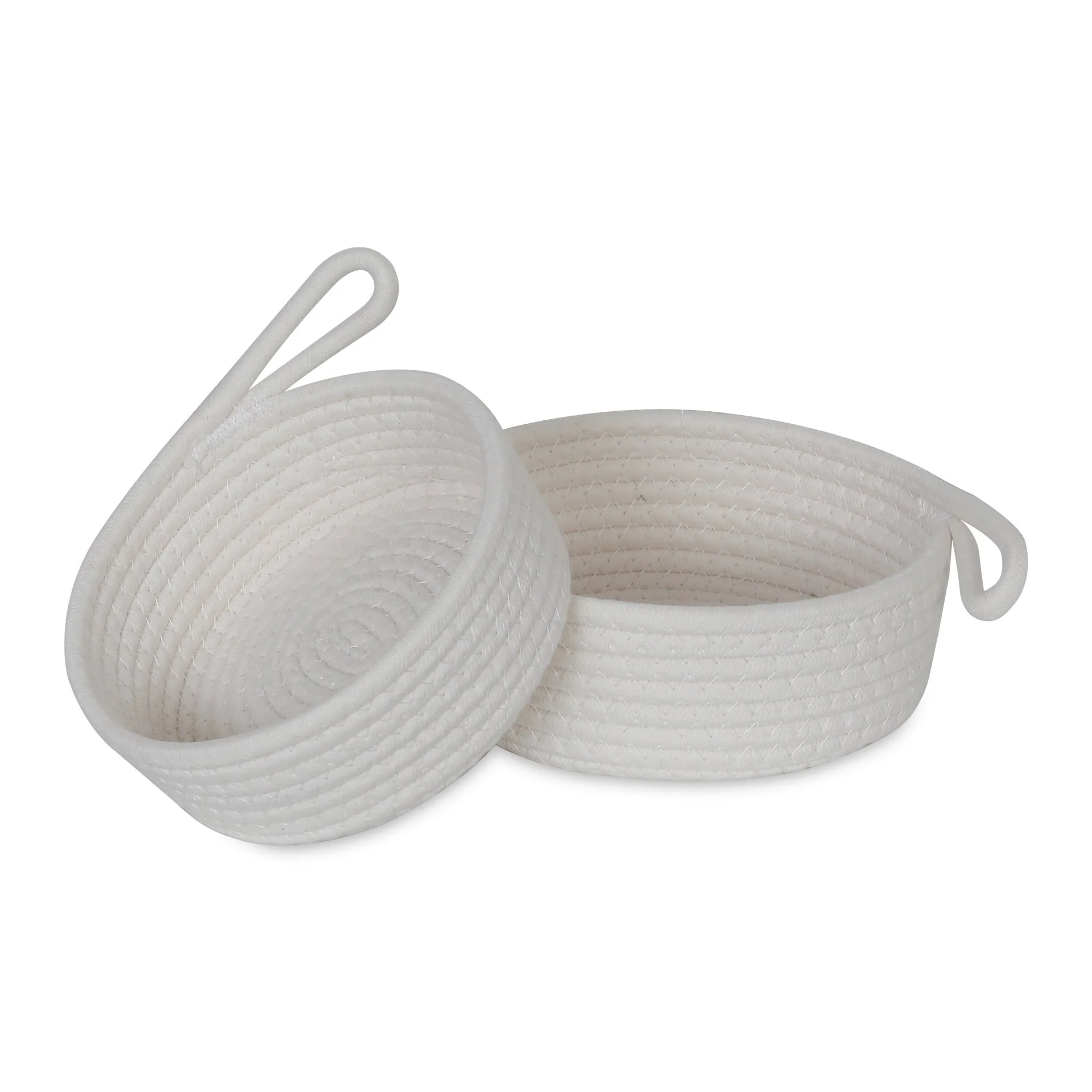 Cotton Rope Basket - Set of 2 - White - Image 4