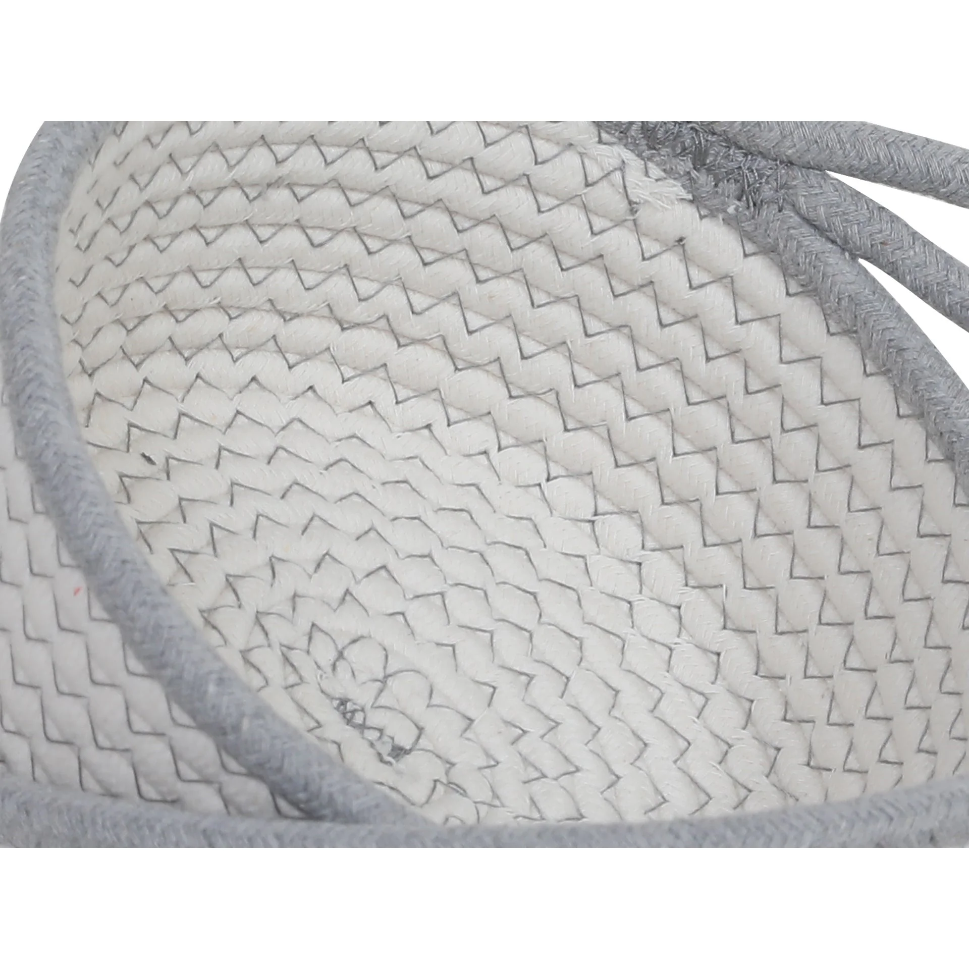Cotton Rope Basket - Set of 2 - White + Grey - Image 5