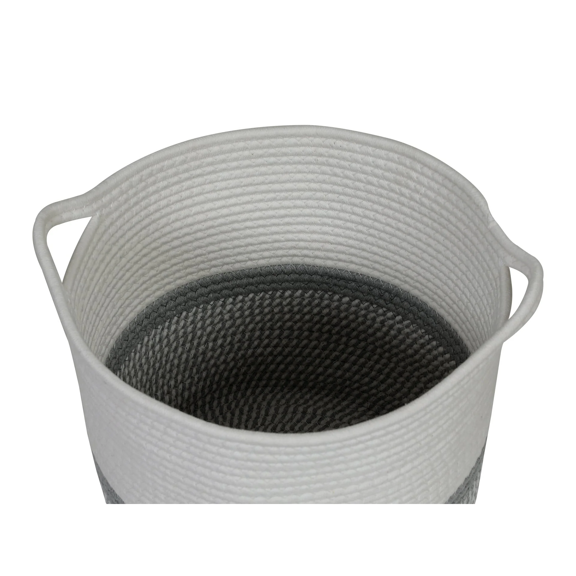 Cotton Rope Basket - White + Grey - Image 5