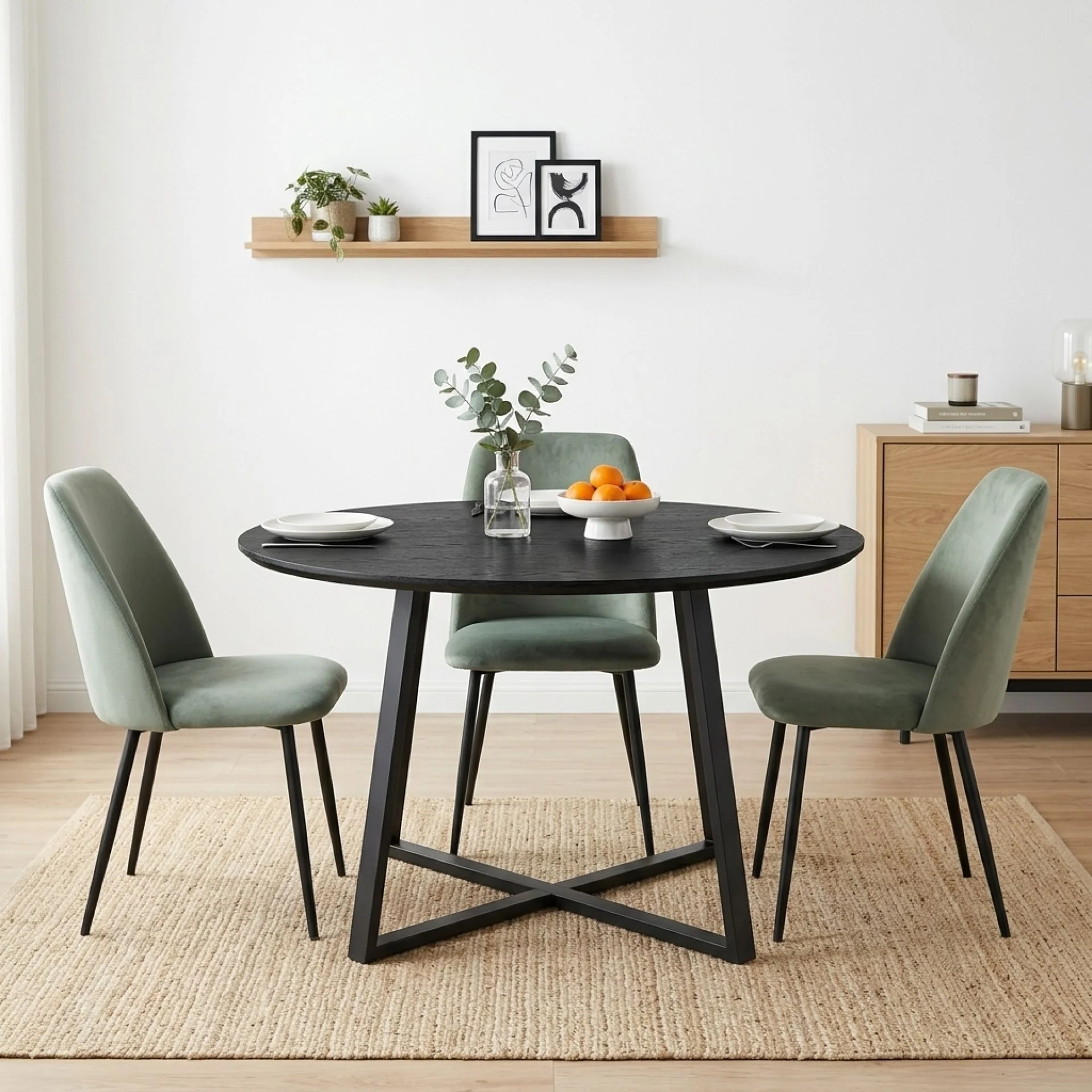 Crastin Round Dining Table 120x75cm - Black - Image 5