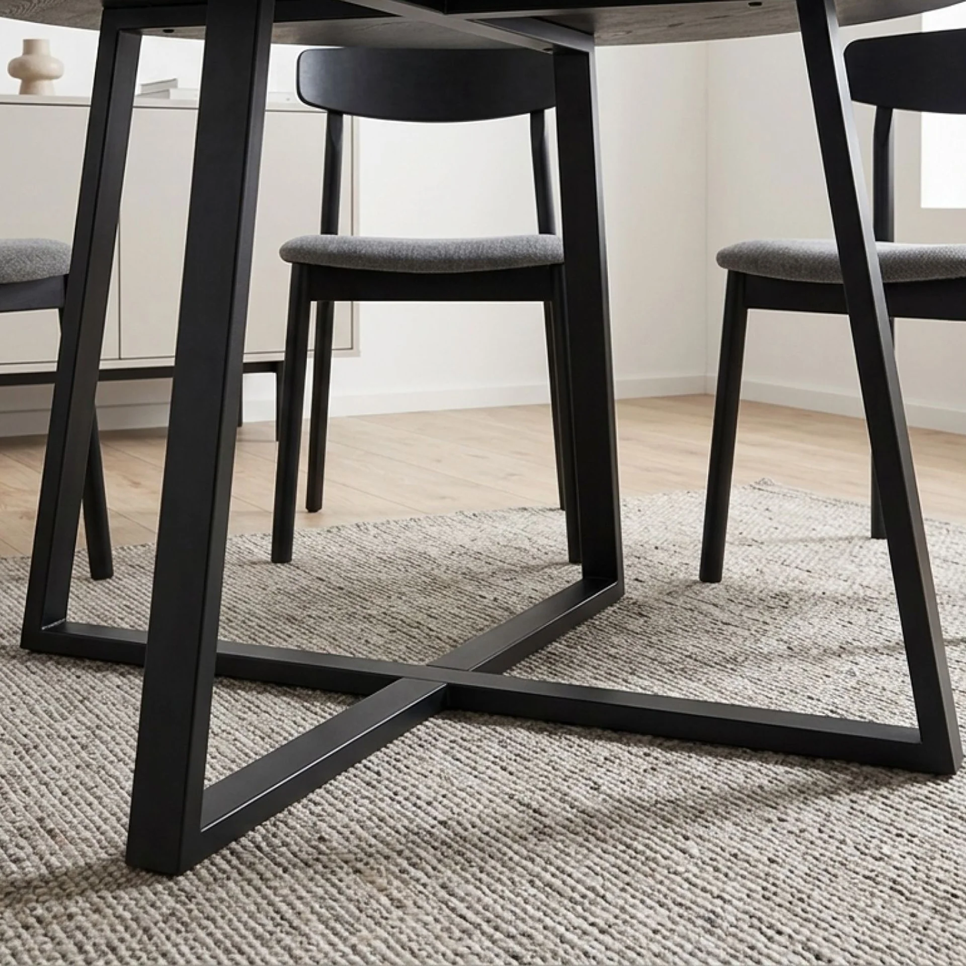 Crastin Round Dining Table 120x75cm - Black - Image 8