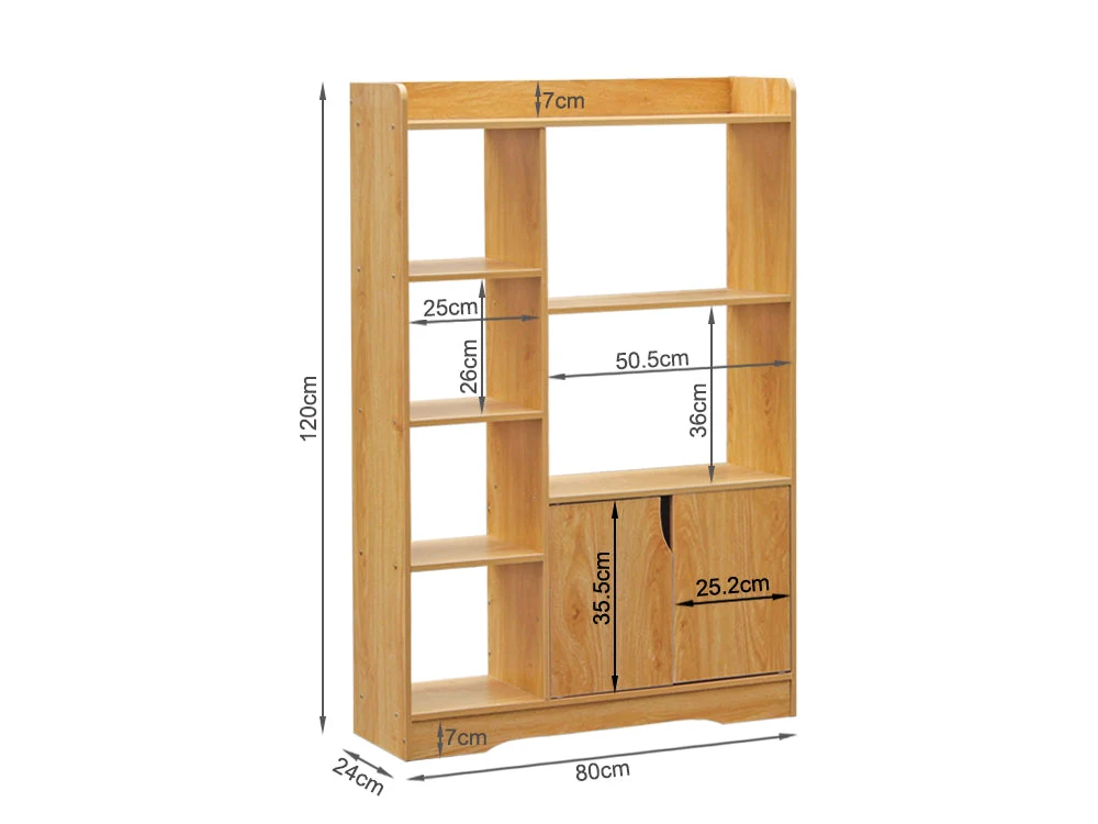 CRATER Bookshelf Storage Cabinet - Oak - Image 12