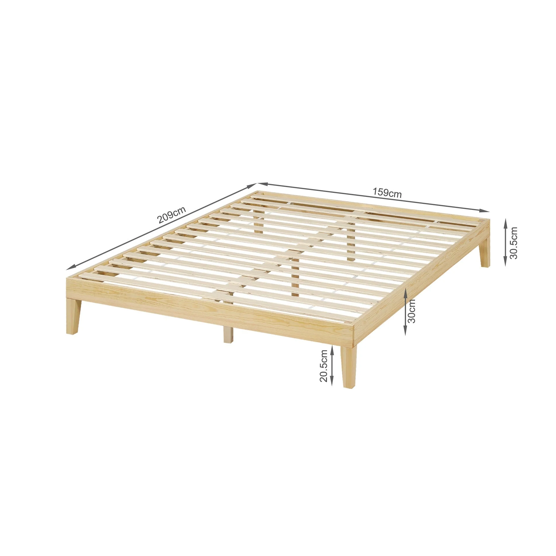 Creise Queen Wooden Bed Frame - Light Oak - Image 10