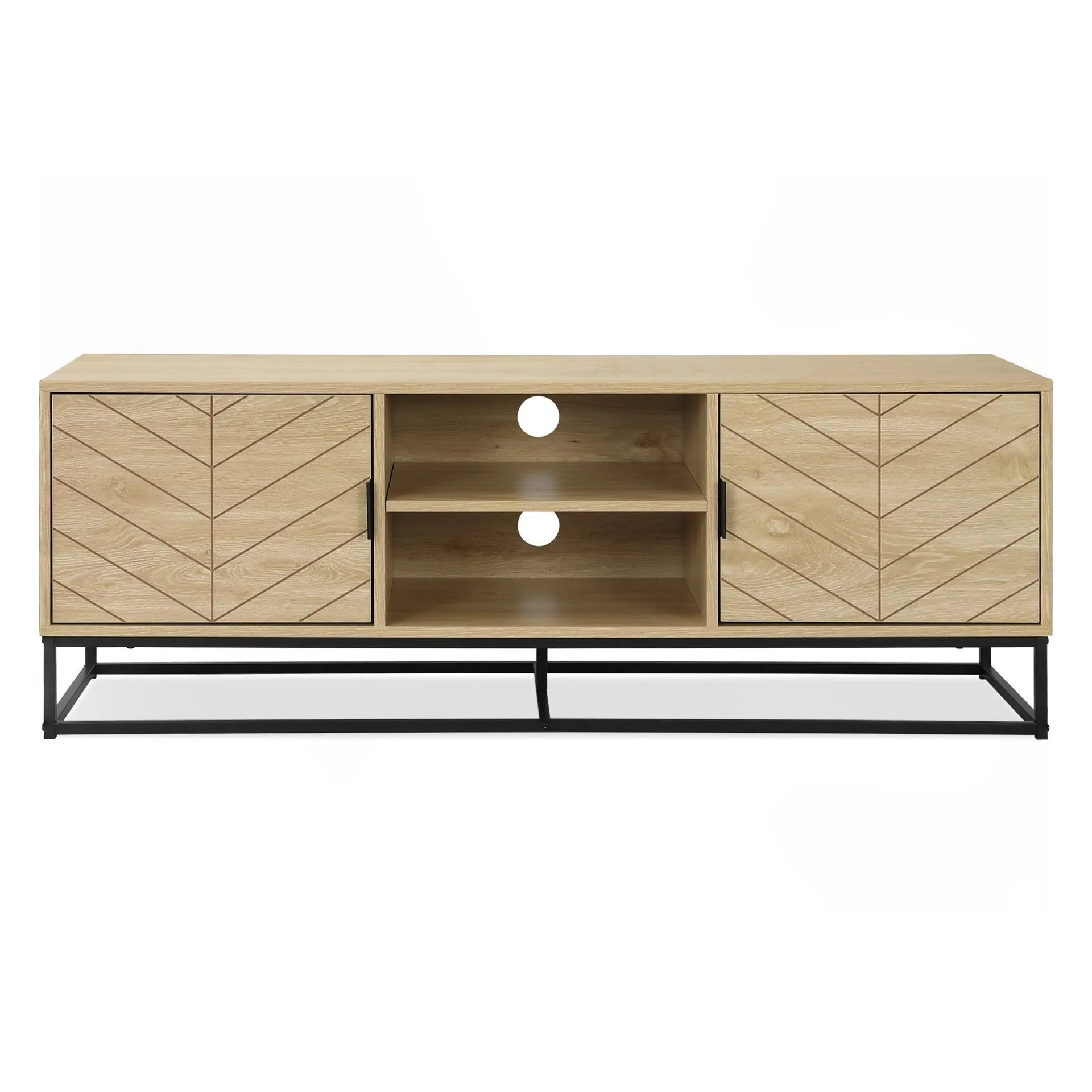 Crovo Wooden 1.4m Entertainment Unit - Natural - Image 3