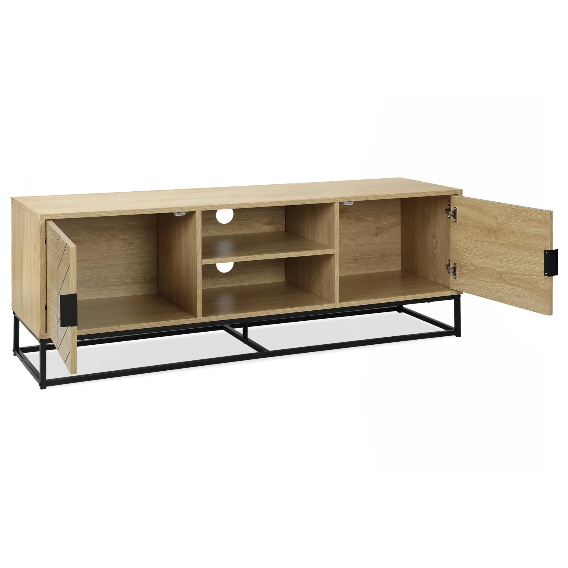 Crovo Wooden 1.4m Entertainment Unit - Natural - Image 4
