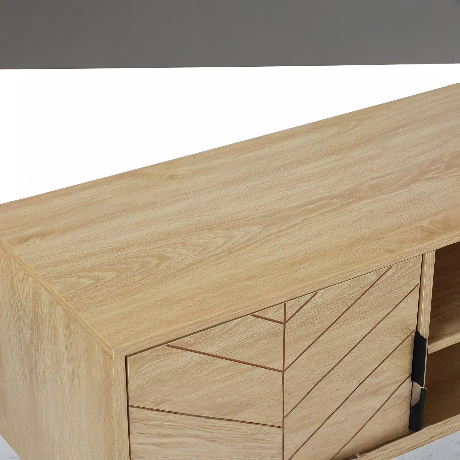 Crovo Wooden 1.4m Entertainment Unit - Natural - Image 5