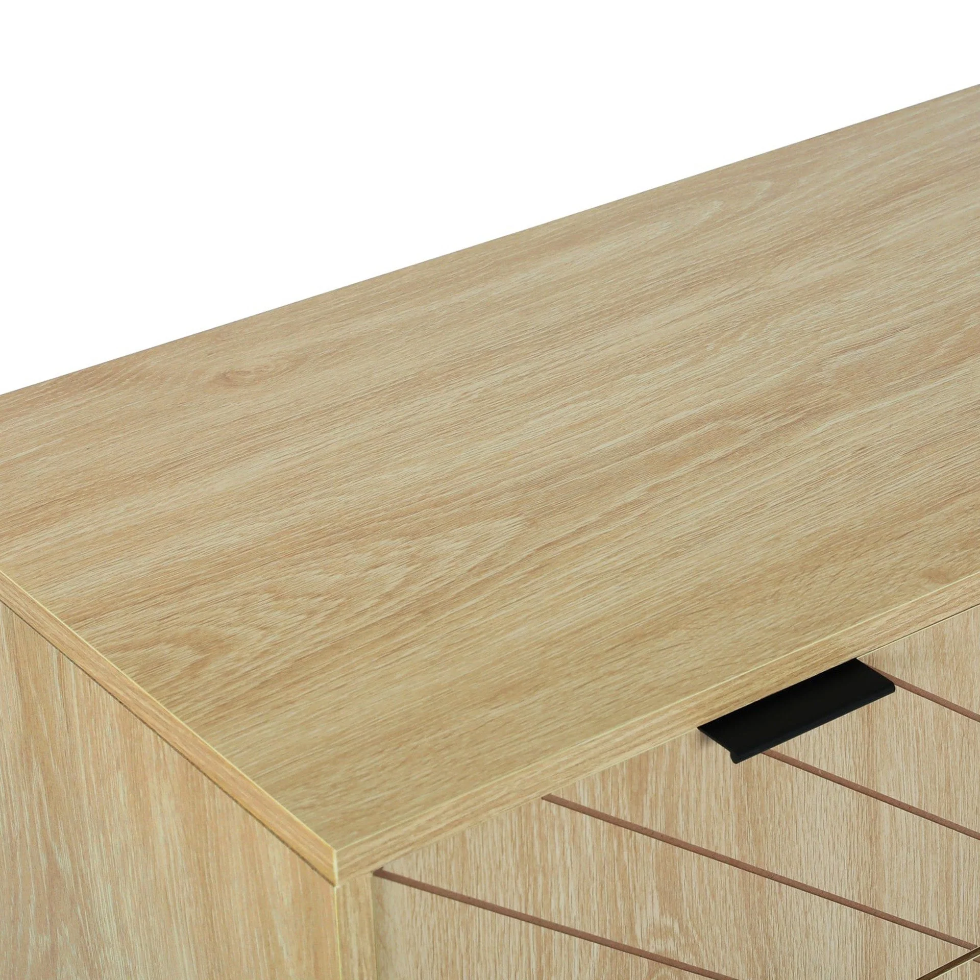 Crovo Wooden 6 Drawers Lowboy - Natural - Image 6