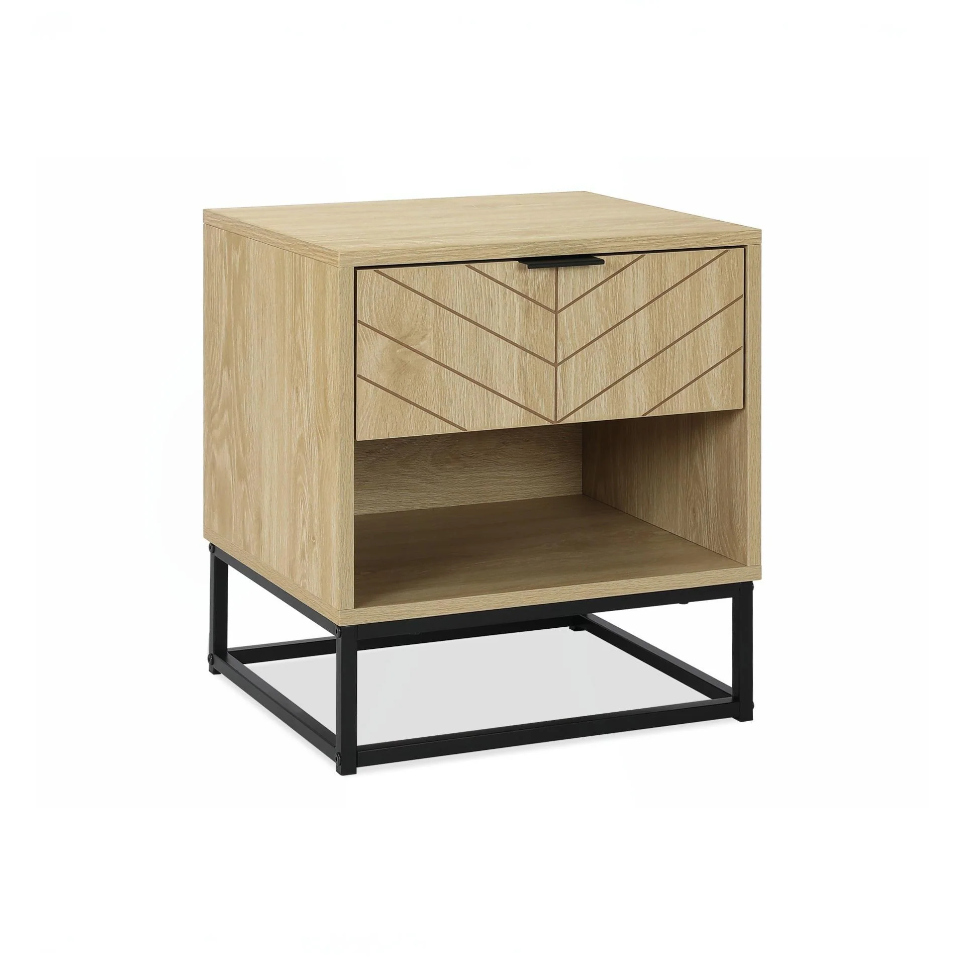 Crovo Wooden Bedside Table - Natural - Image 2