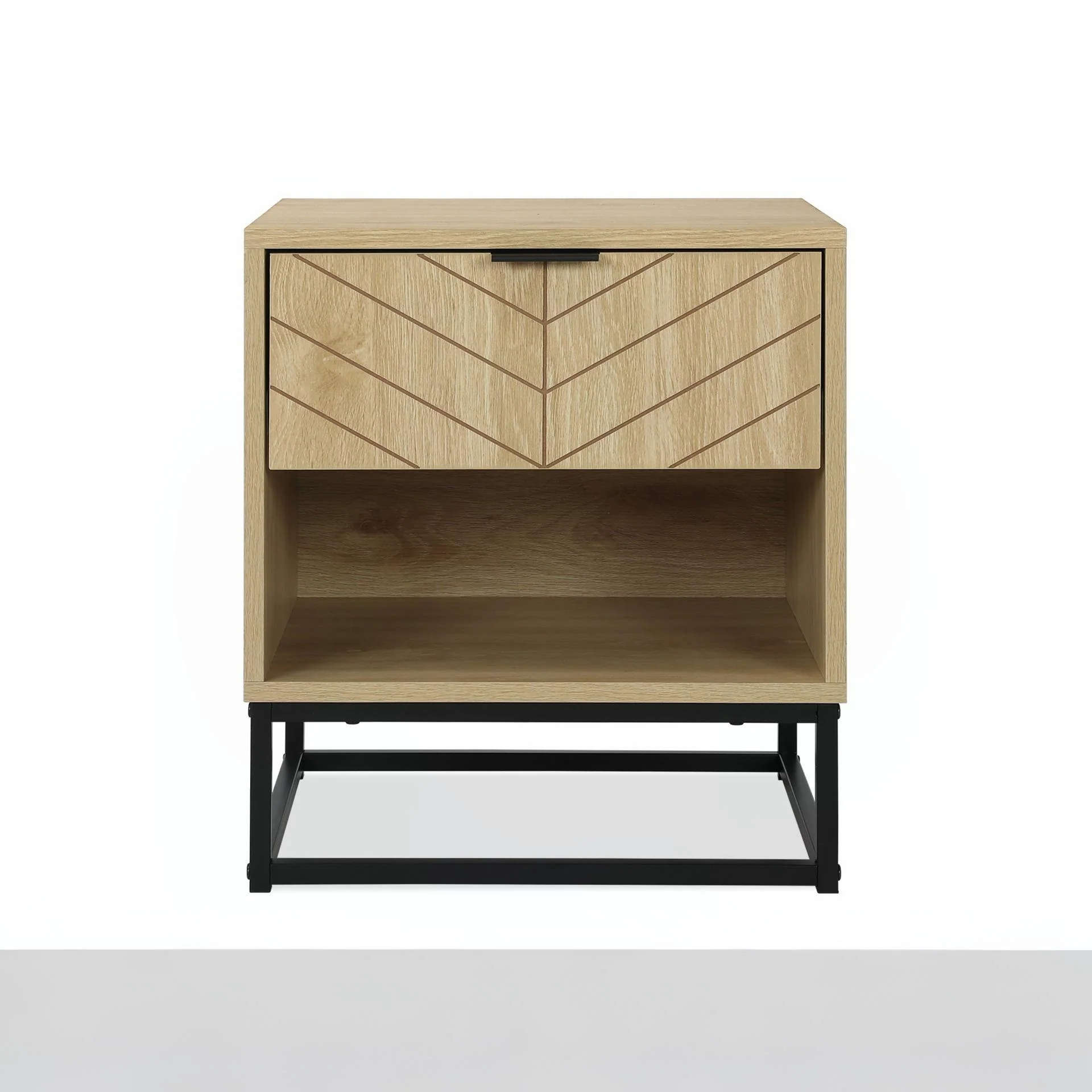 Crovo Wooden Bedside Table - Natural - Image 3