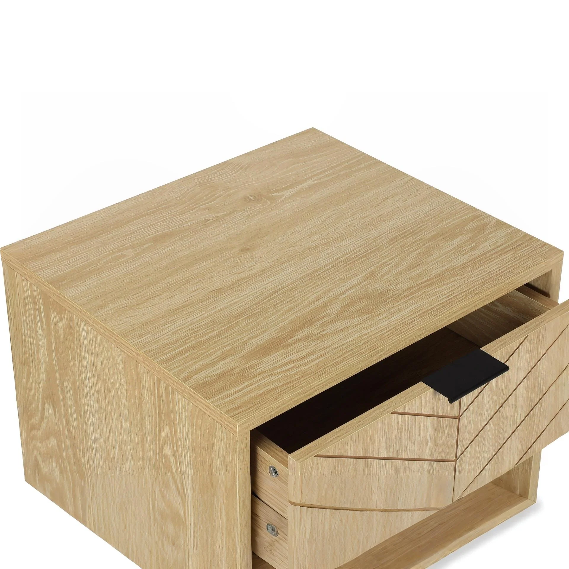 Crovo Wooden Bedside Table - Natural - Image 5