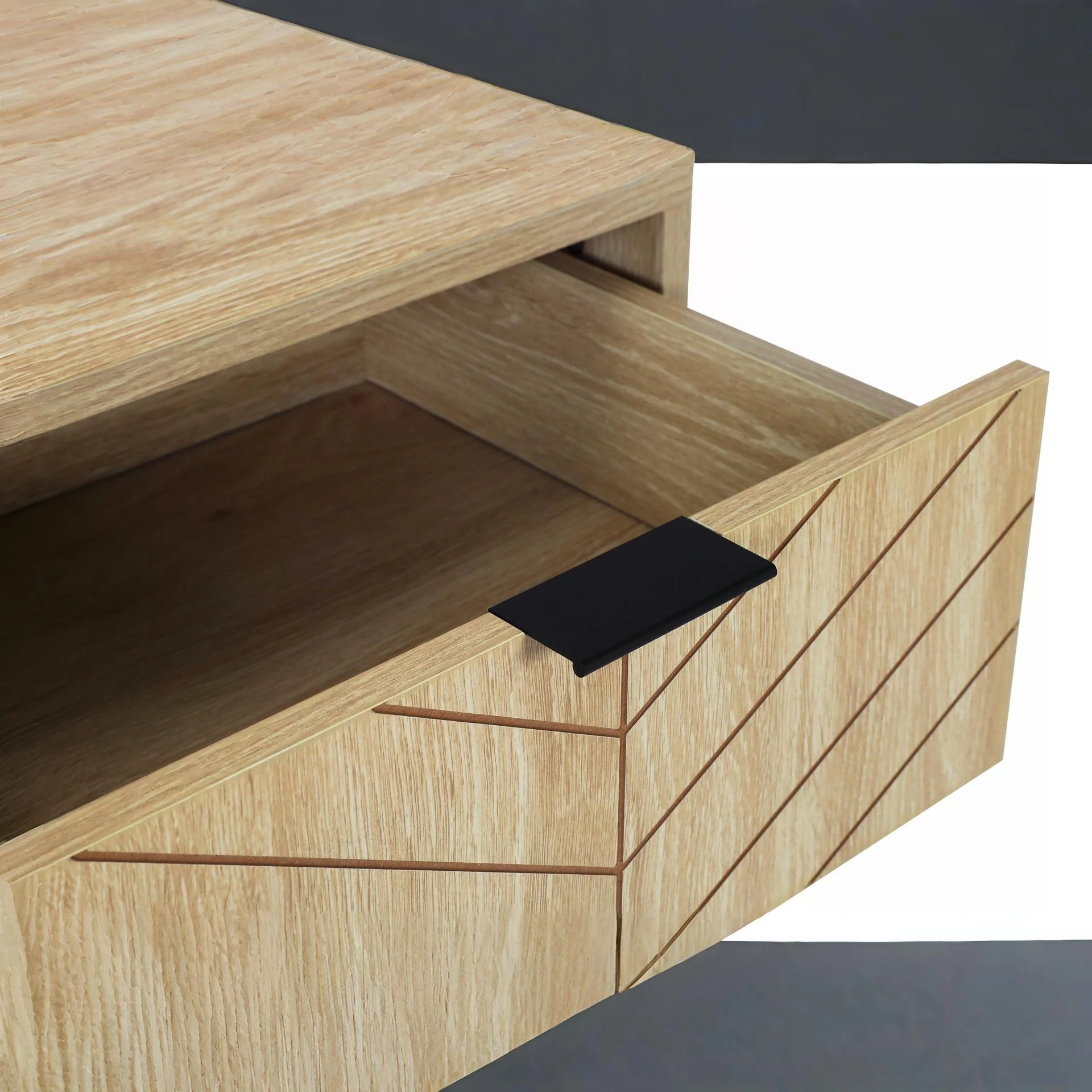 Crovo Wooden Bedside Table - Natural - Image 6