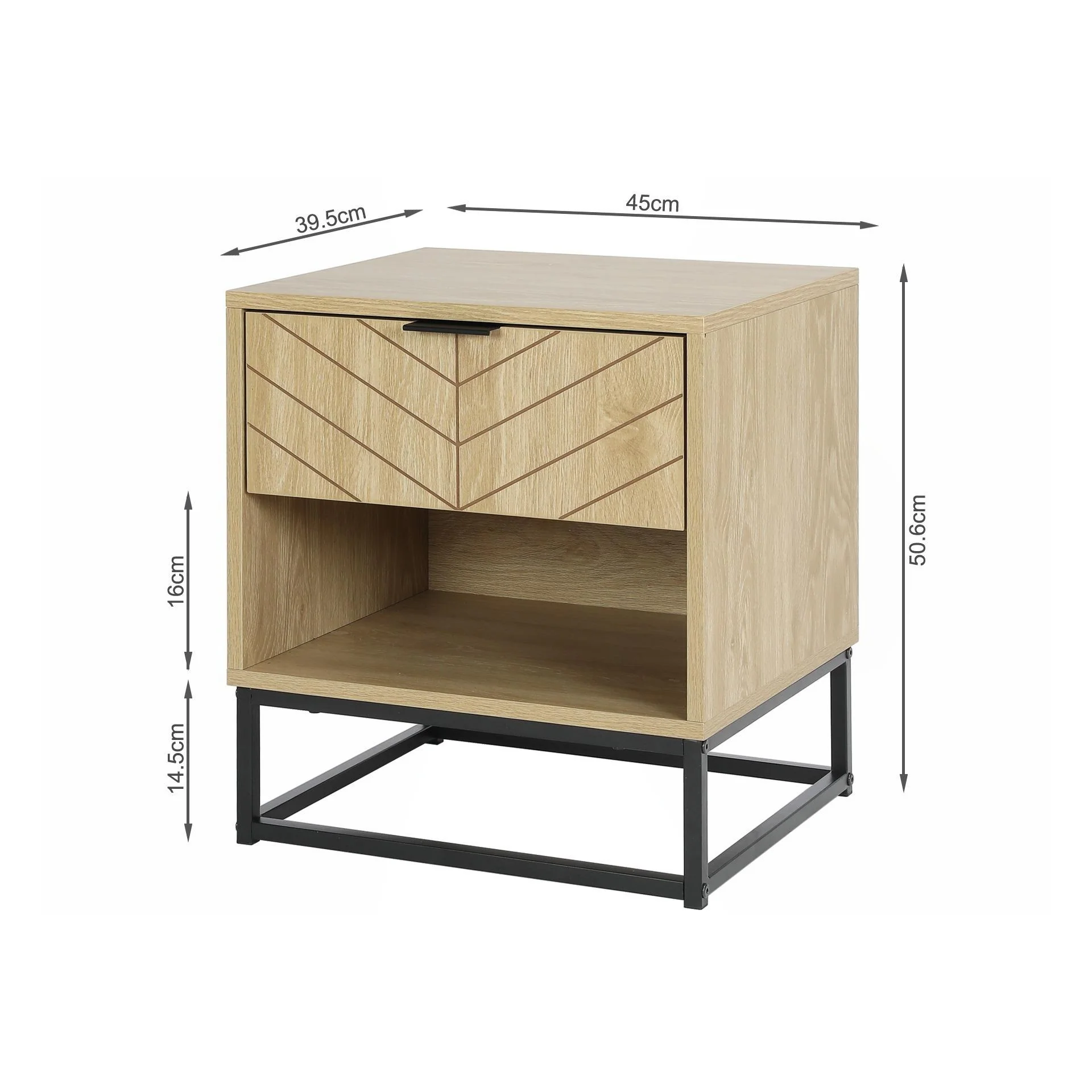 Crovo Wooden Bedside Table - Natural - Image 8
