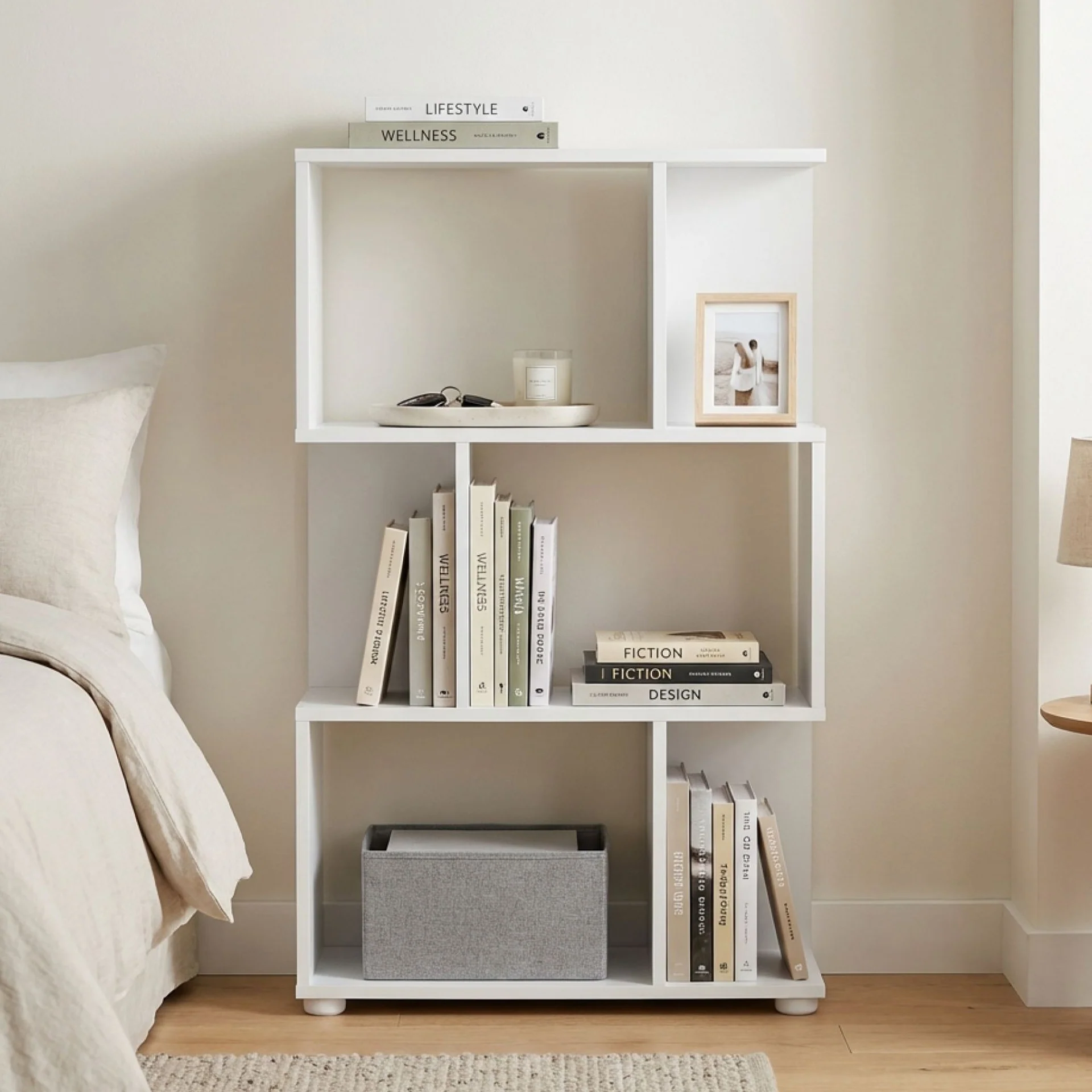 Cubo 3 Tier Bookshelf Display Shelf - White - Image 6