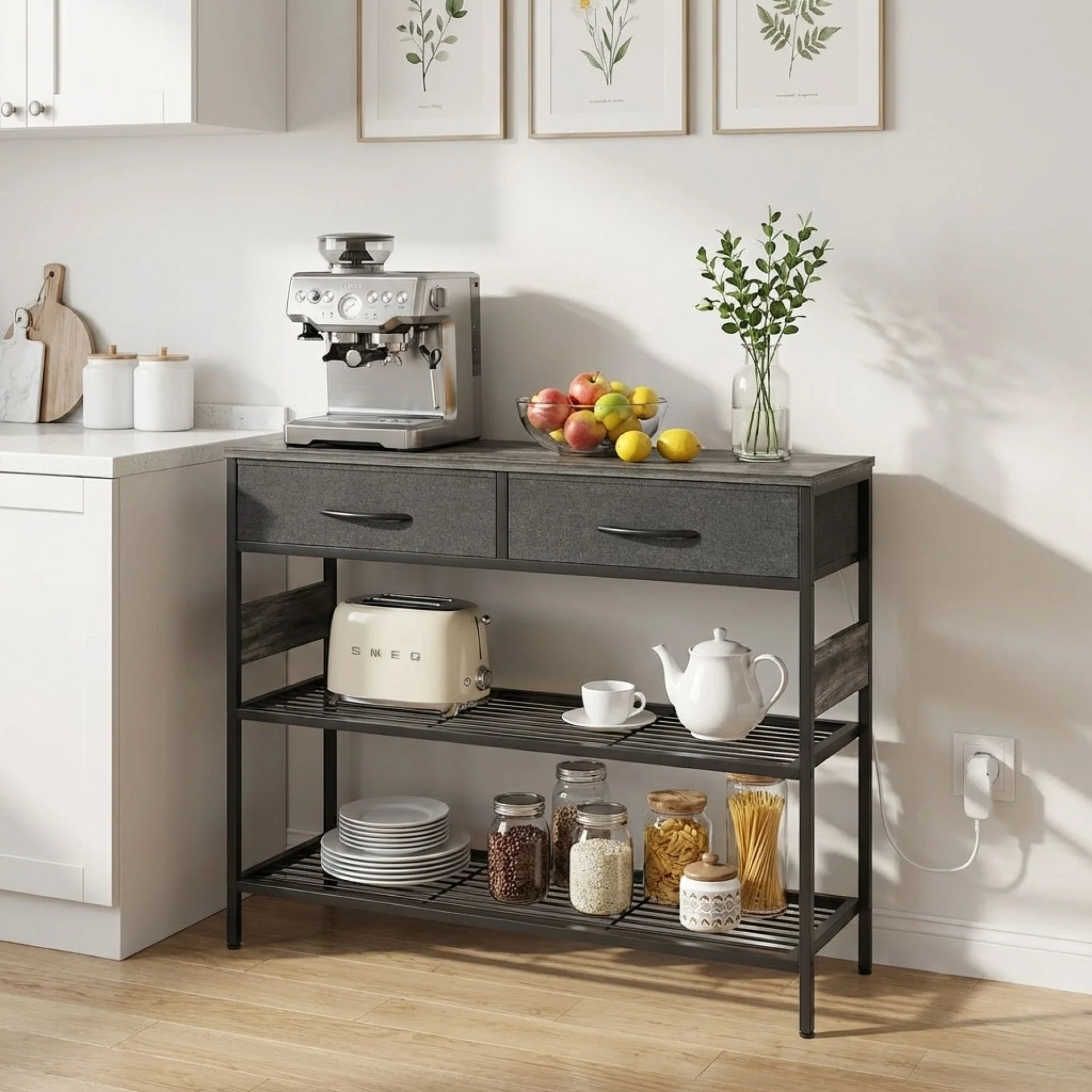 Cuckoo Console Table with 2 Drawers - Gray Oak