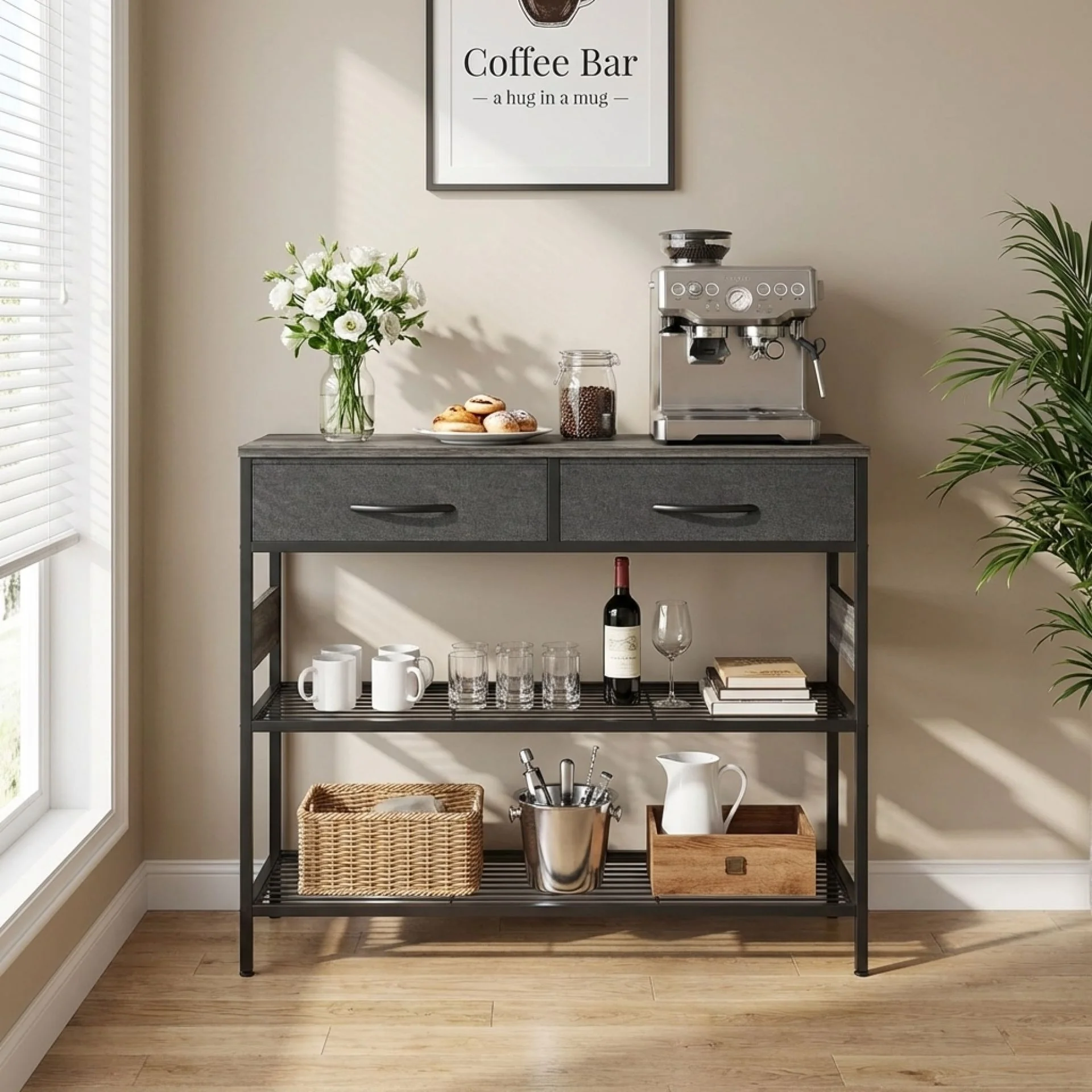 Cuckoo Console Table with 2 Drawers - Gray Oak - Image 3