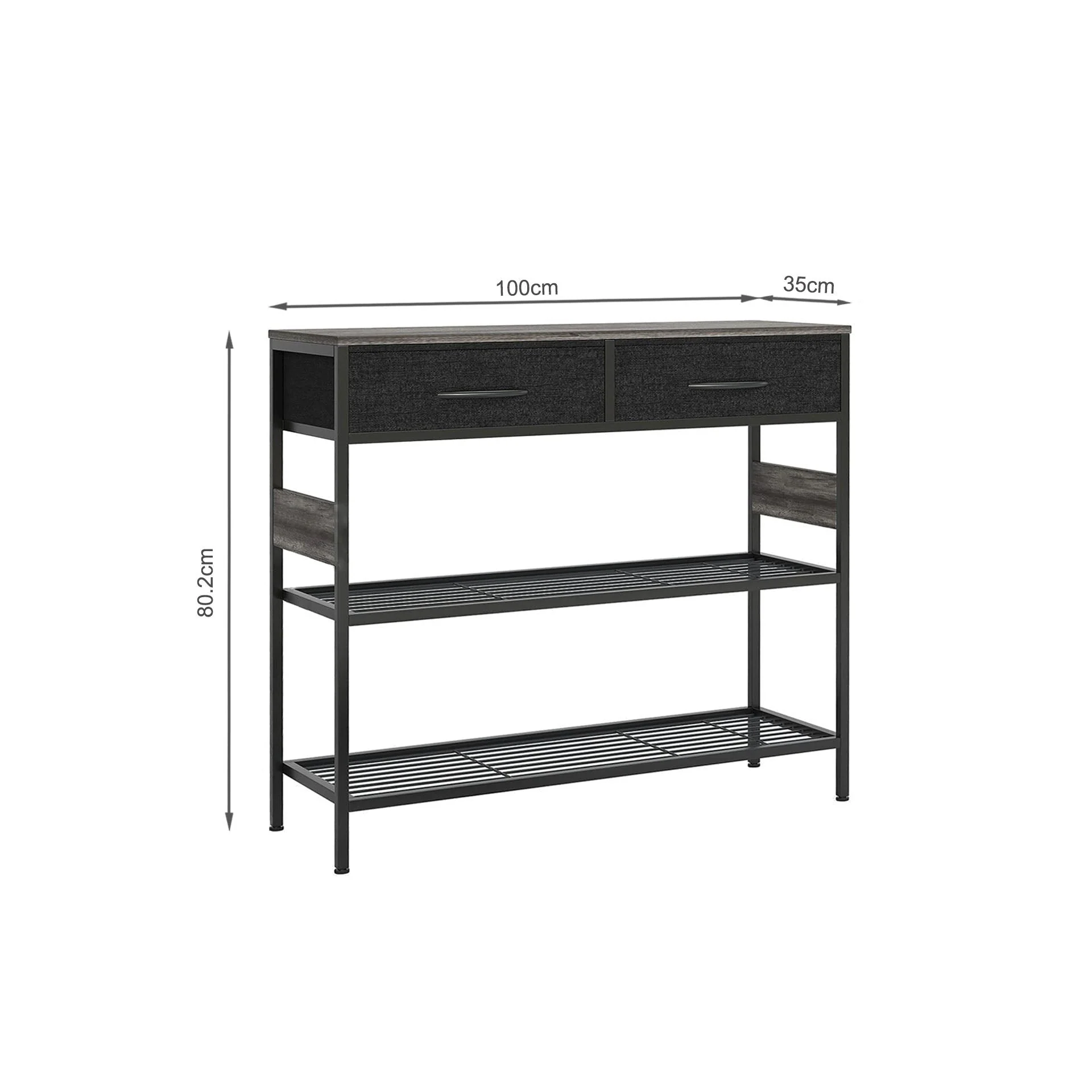 Cuckoo Console Table with 2 Drawers - Gray Oak - Image 9