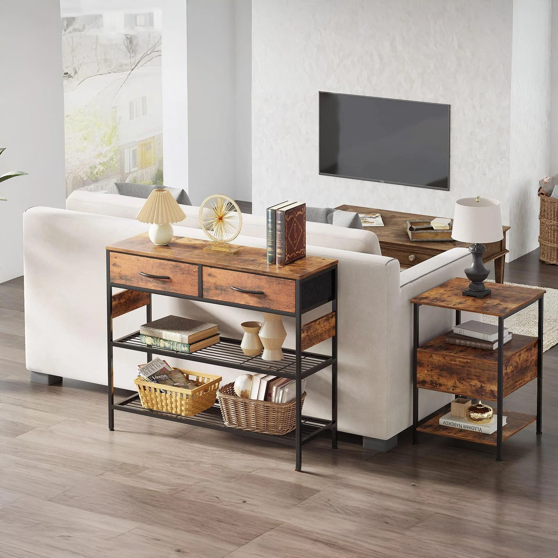 Cuckoo Console Table with 2 Drawers - Rustic Brown - Image 3
