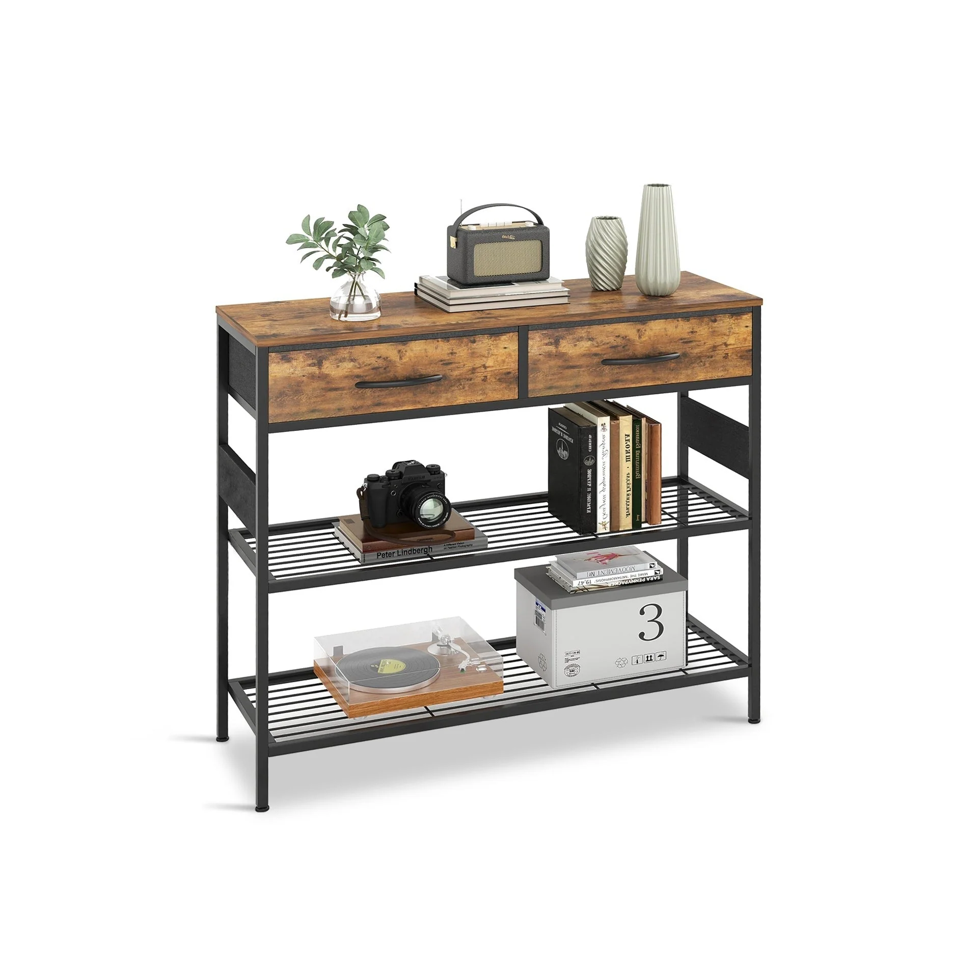 Cuckoo Console Table with 2 Drawers - Rustic Brown - Image 5