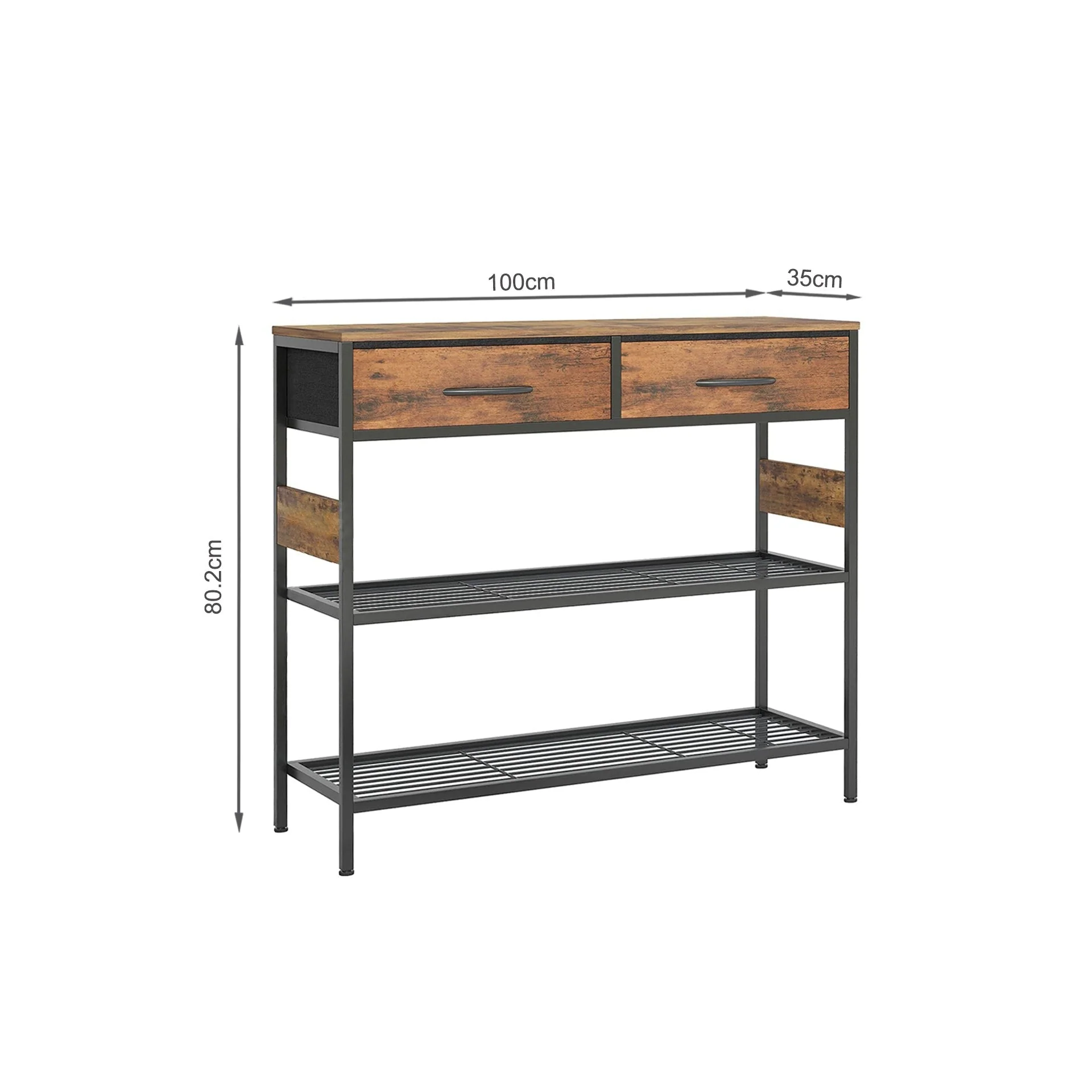 Cuckoo Console Table with 2 Drawers - Rustic Brown - Image 7