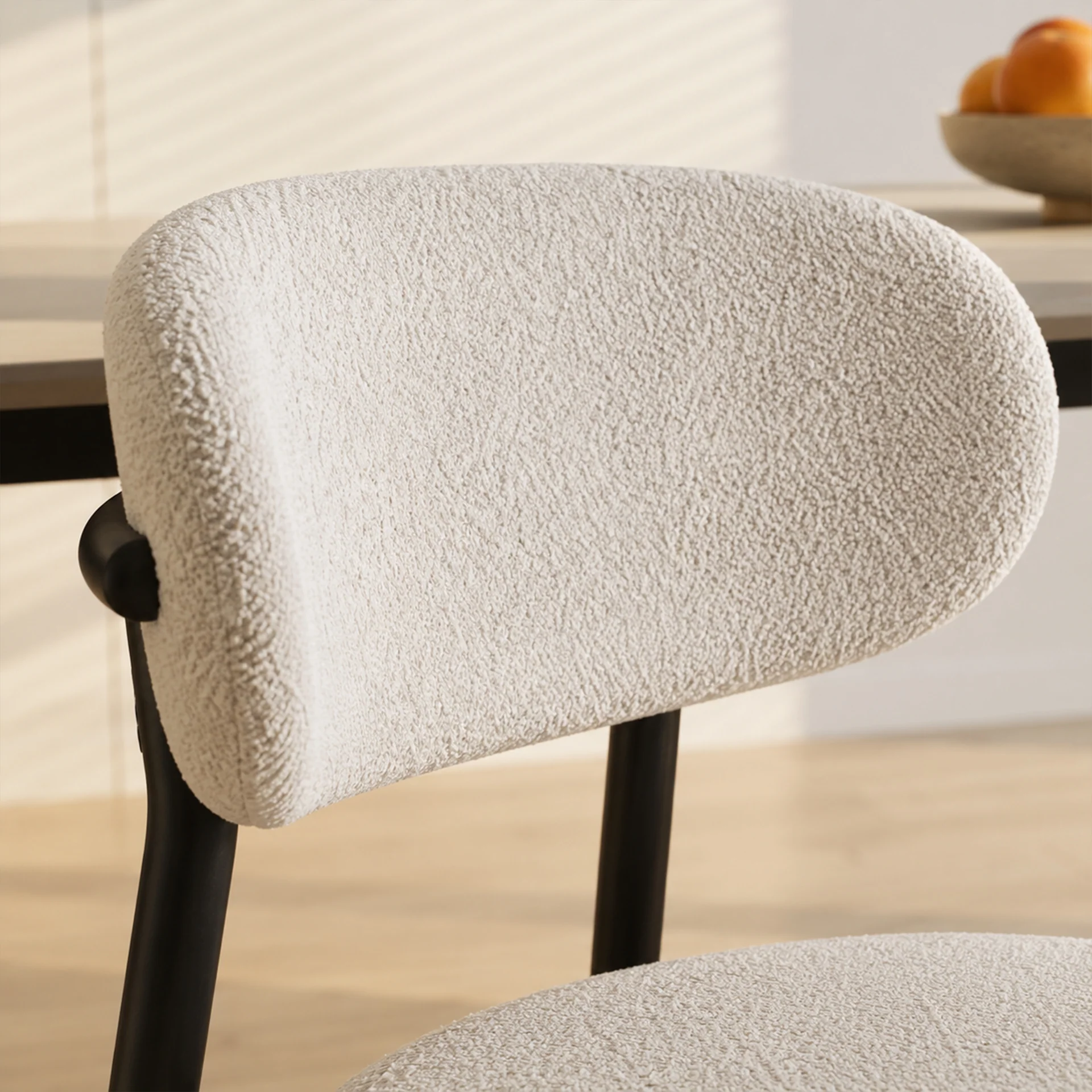 Curvano Fabric Dining Chair Set Of 4 - Beige - Image 8