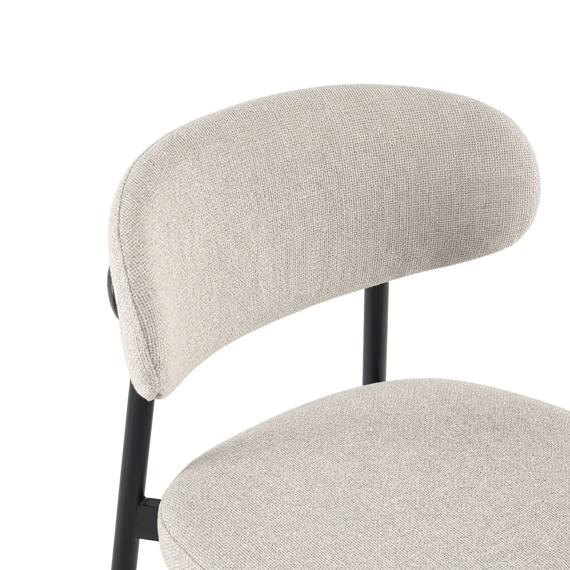 Curvano Fabric Dining Chair Set Of 4 - Beige - Image 12