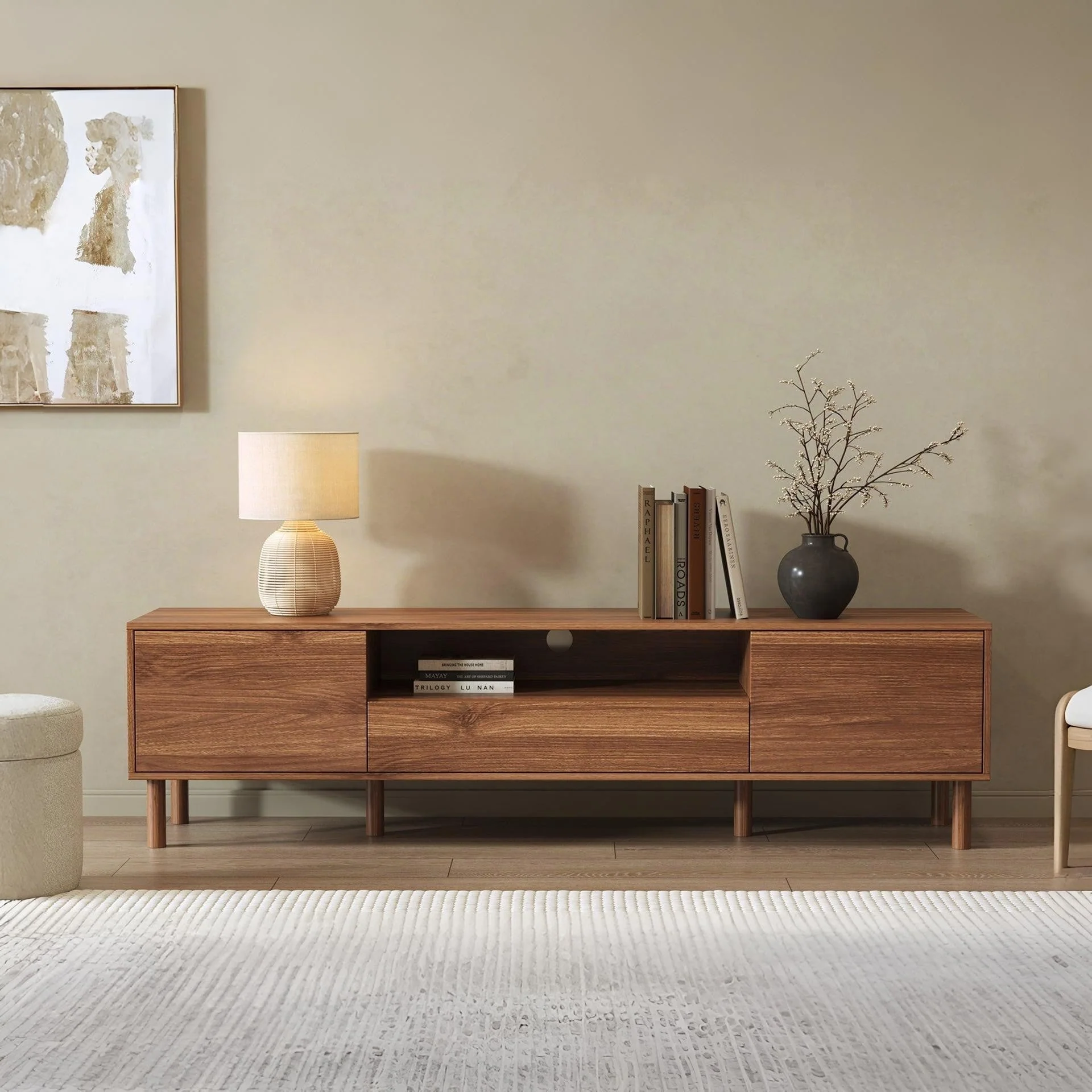 Custer 1.8m Entertainment Unit - Walnut