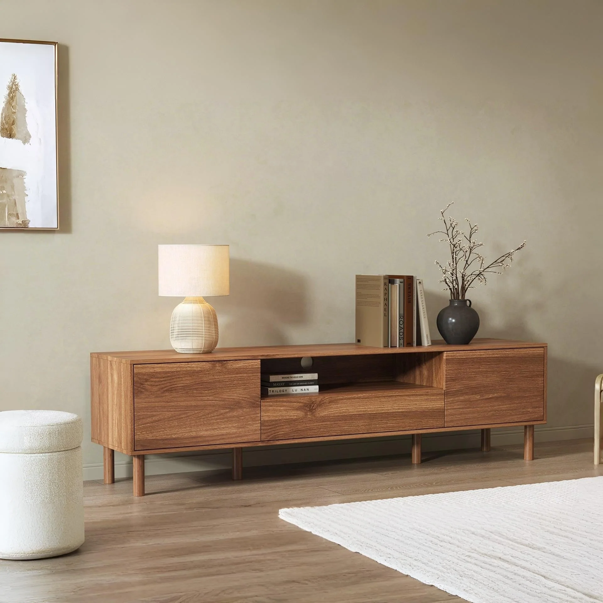 Custer 1.8m Entertainment Unit - Walnut - Image 2