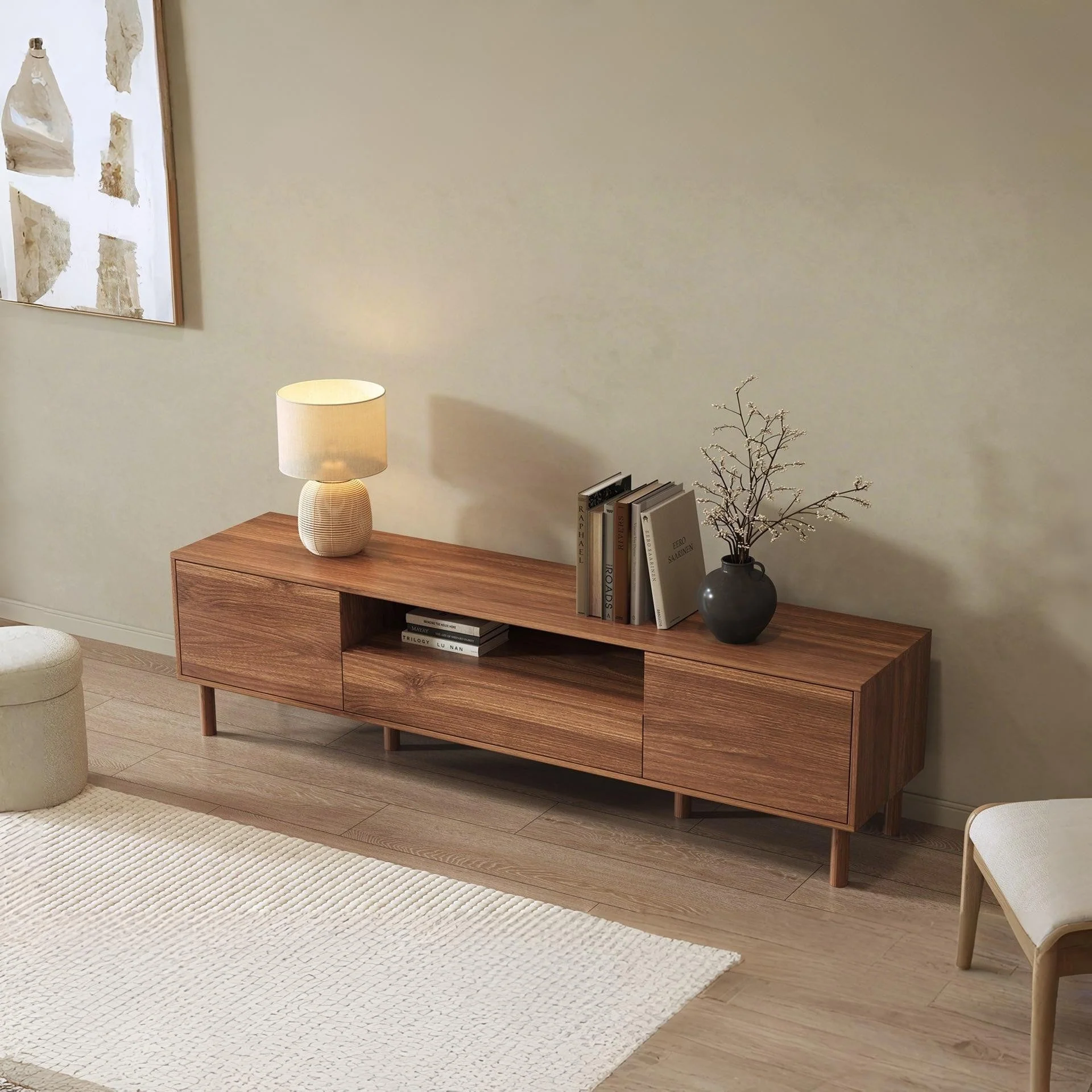 Custer 1.8m Entertainment Unit - Walnut - Image 3