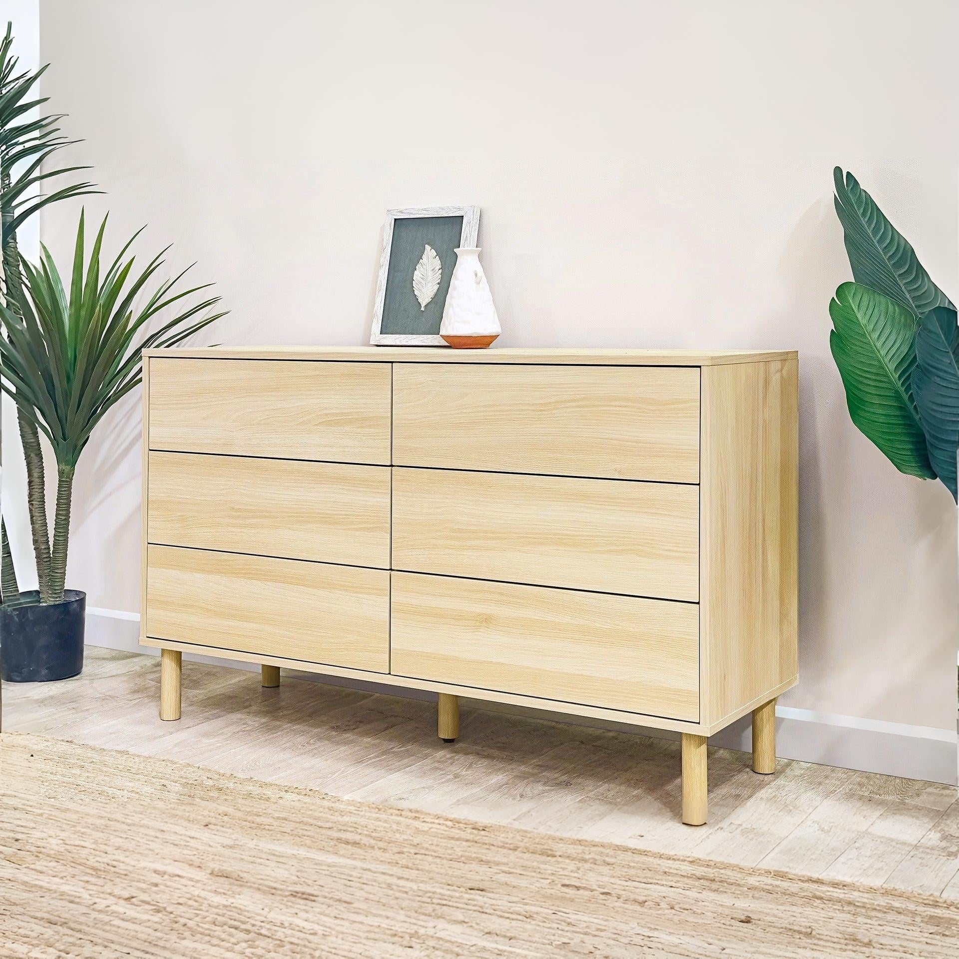 Custer 6 Drawers Lowboy - Oak - Image 8
