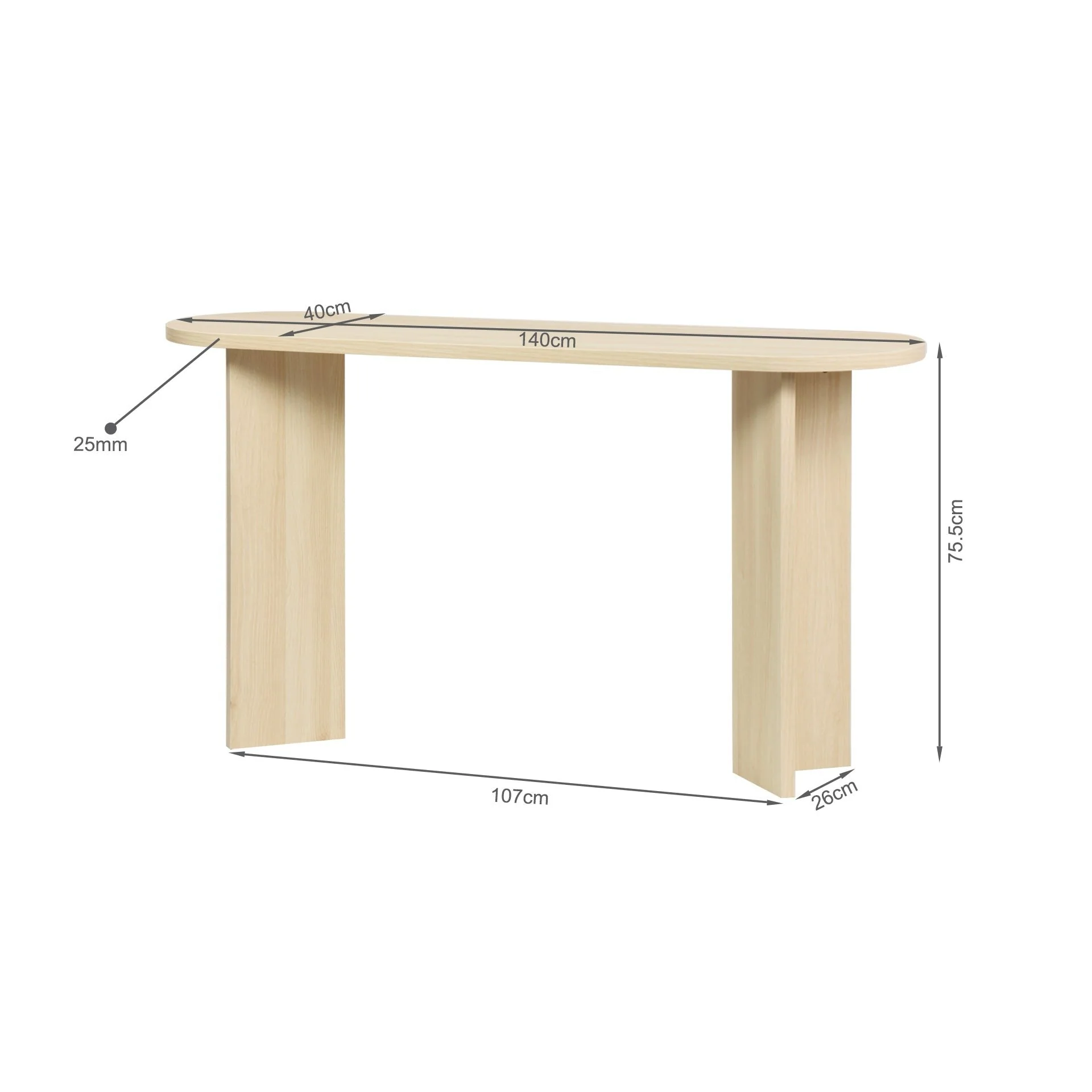 Custer Console Table - Oak - Image 9