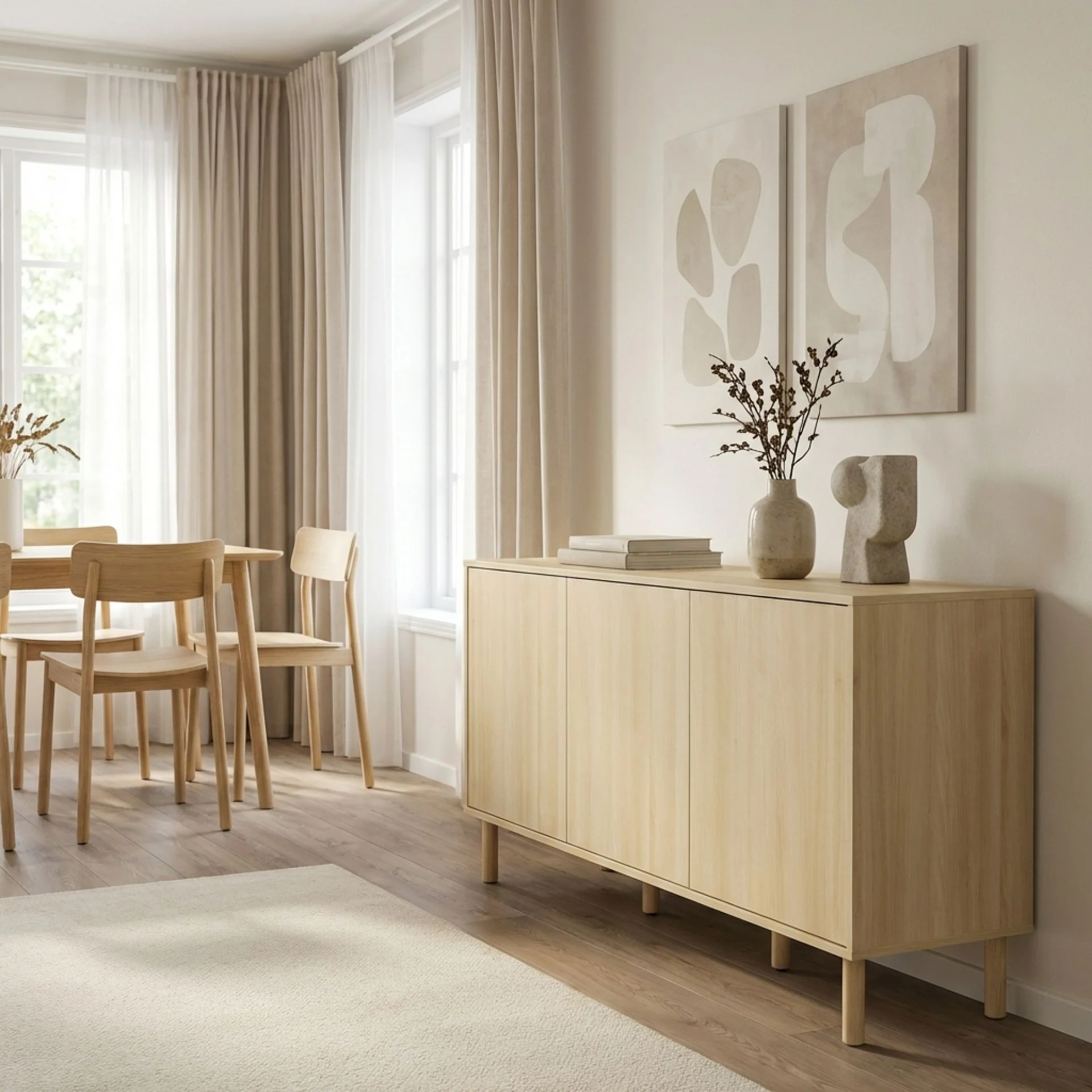 Custer Sideboard Buffet Table - Oak - Image 4