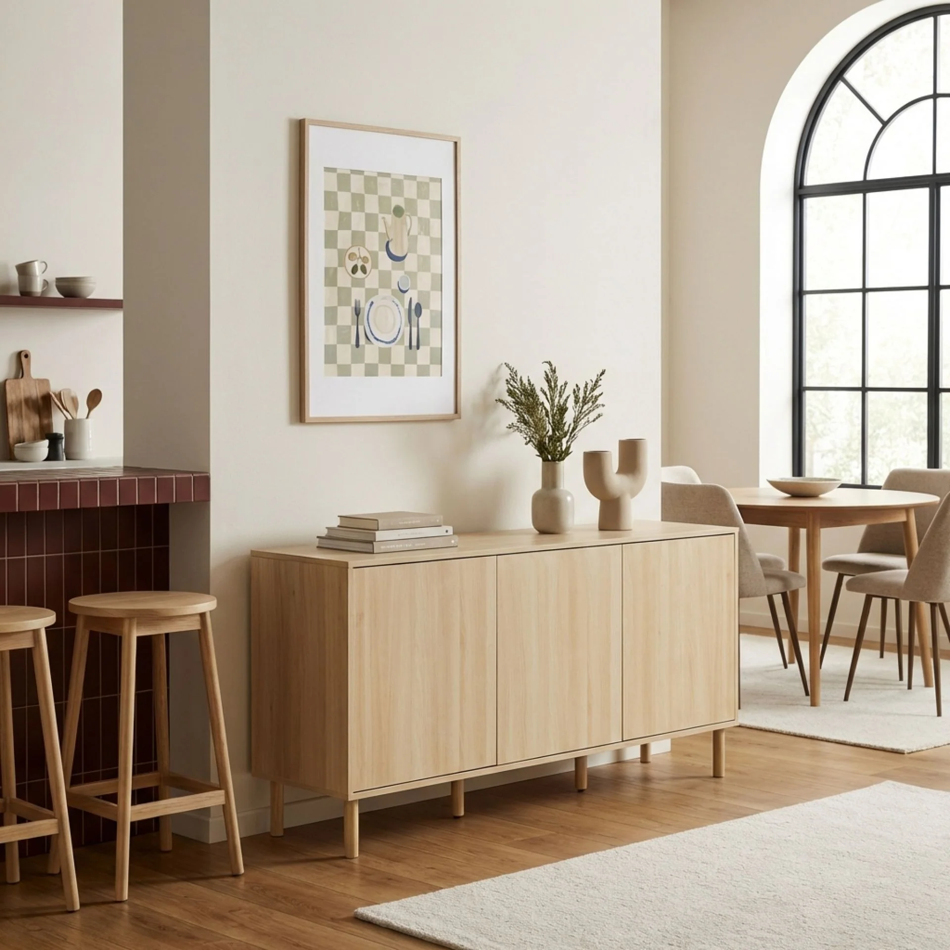 Custer Sideboard Buffet Table - Oak - Image 6