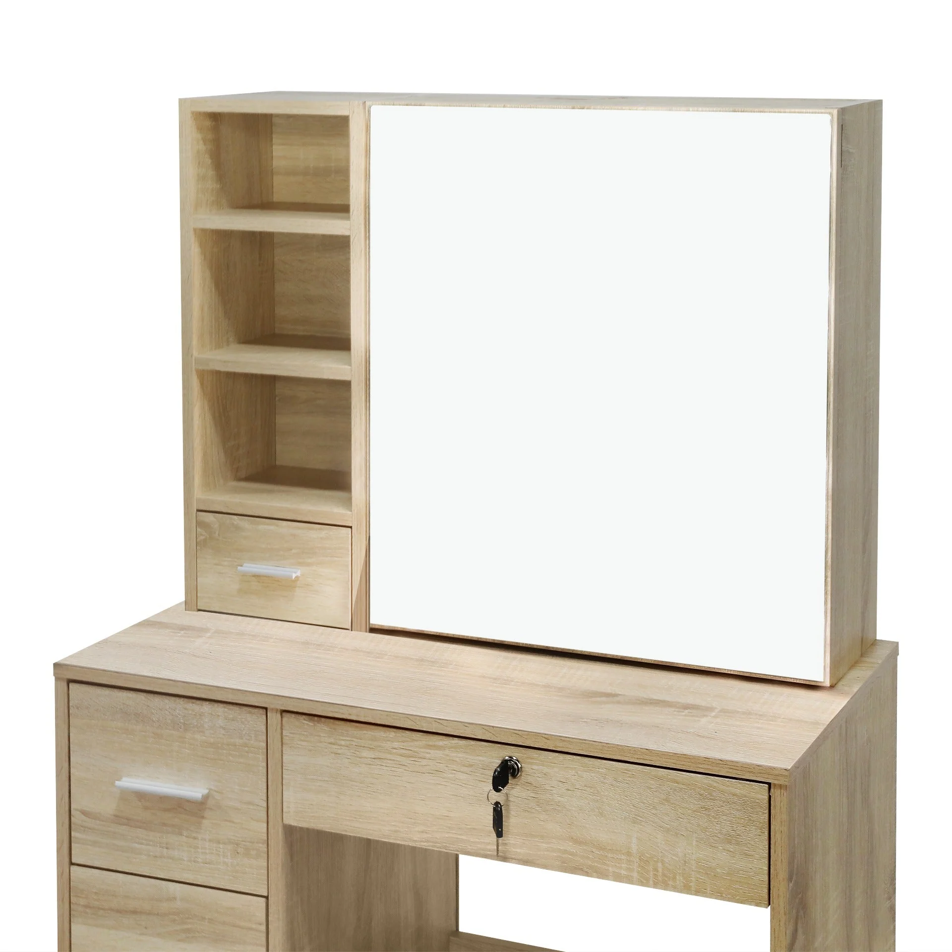 Carnation Dressing Table with Drawers Set - Oak - Image 10
