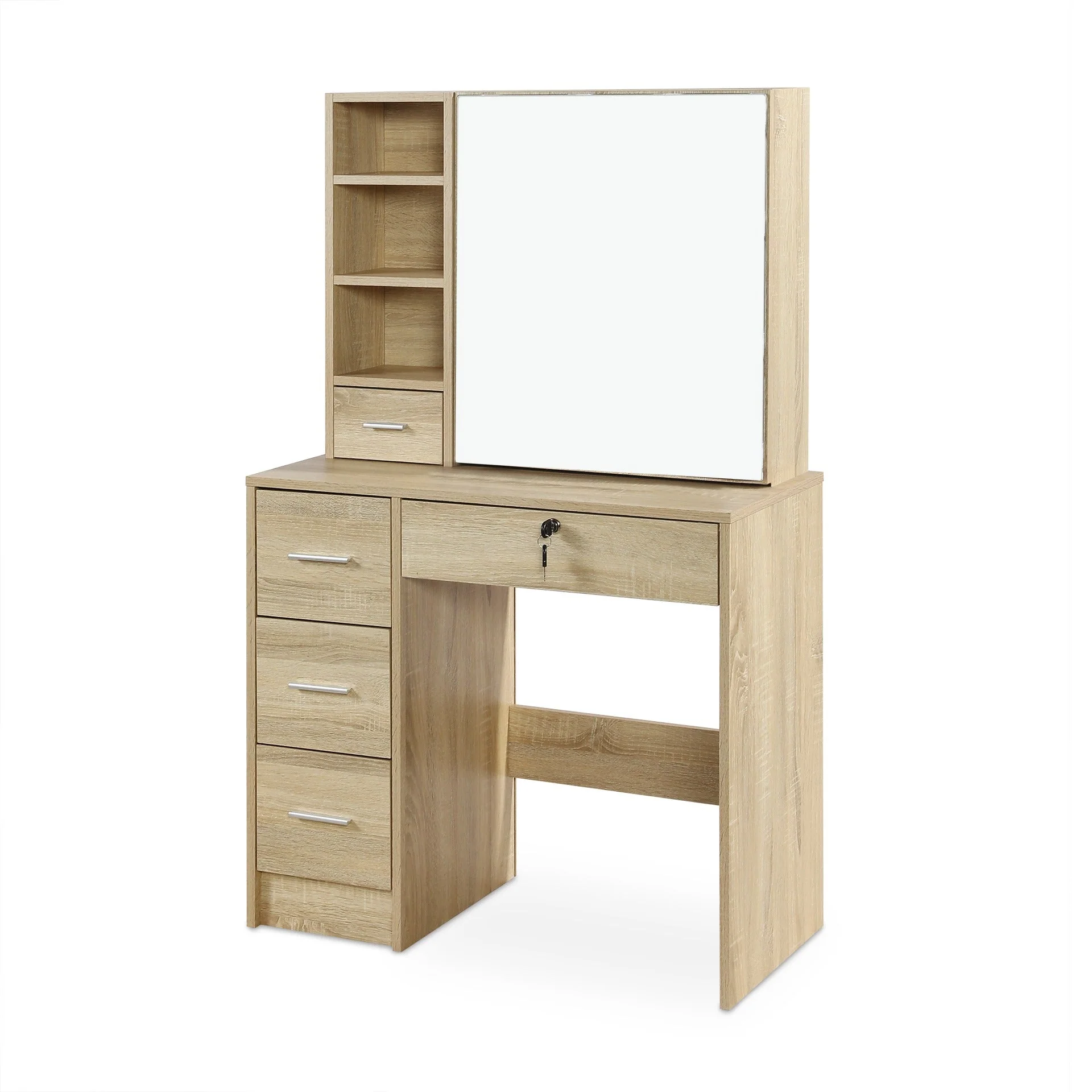 Carnation Dressing Table with Drawers Set - Oak - Image 11