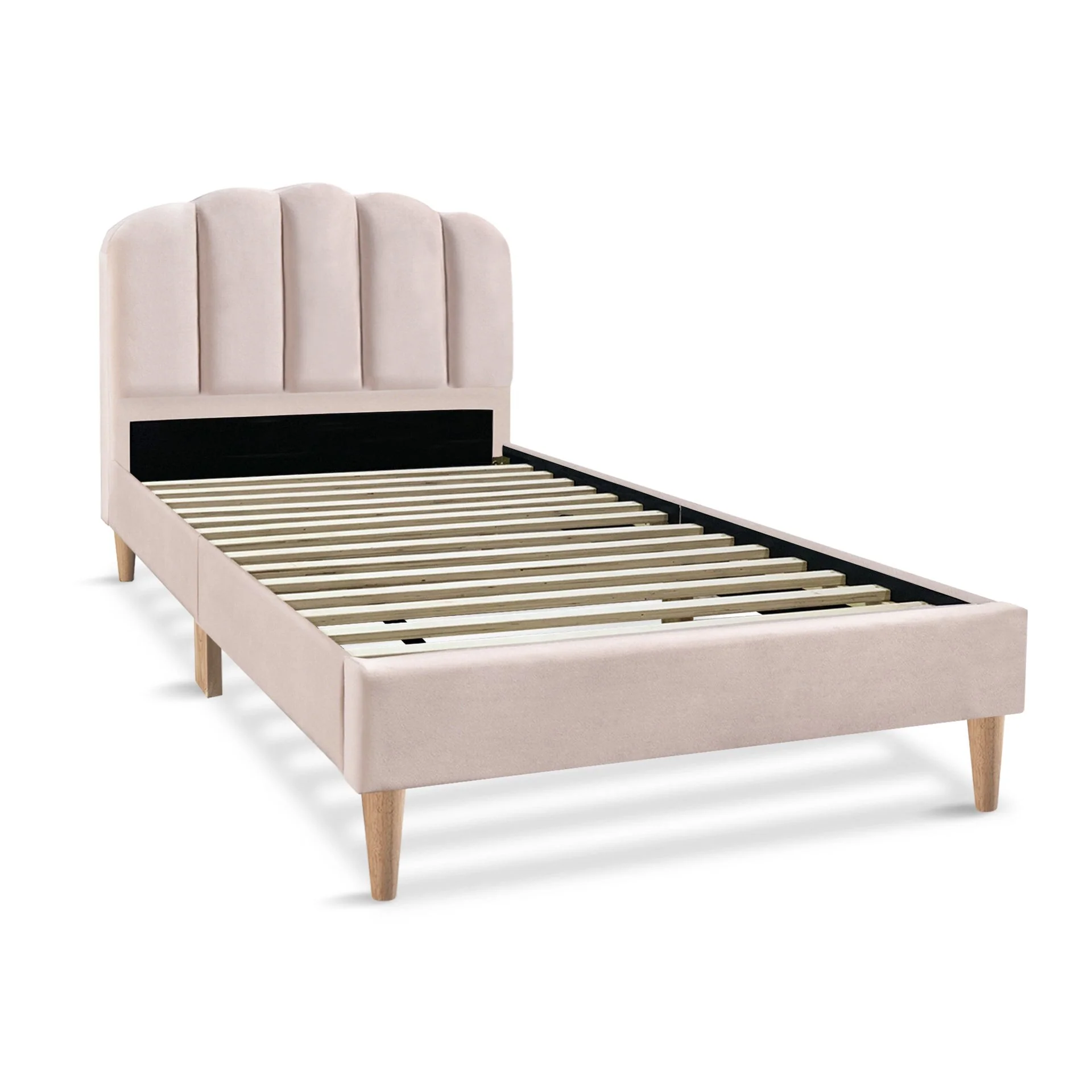 Daisy Velvet Single Bed Frame - Champagne Pink - Image 10