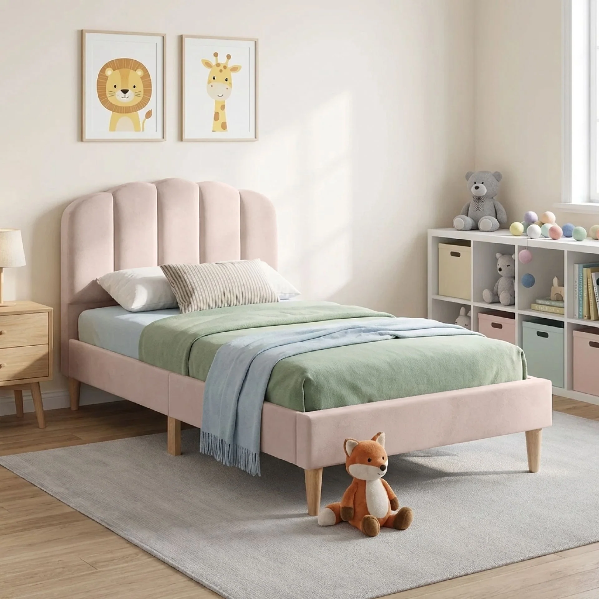 Daisy Velvet Single Bed Frame - Champagne Pink - Image 3