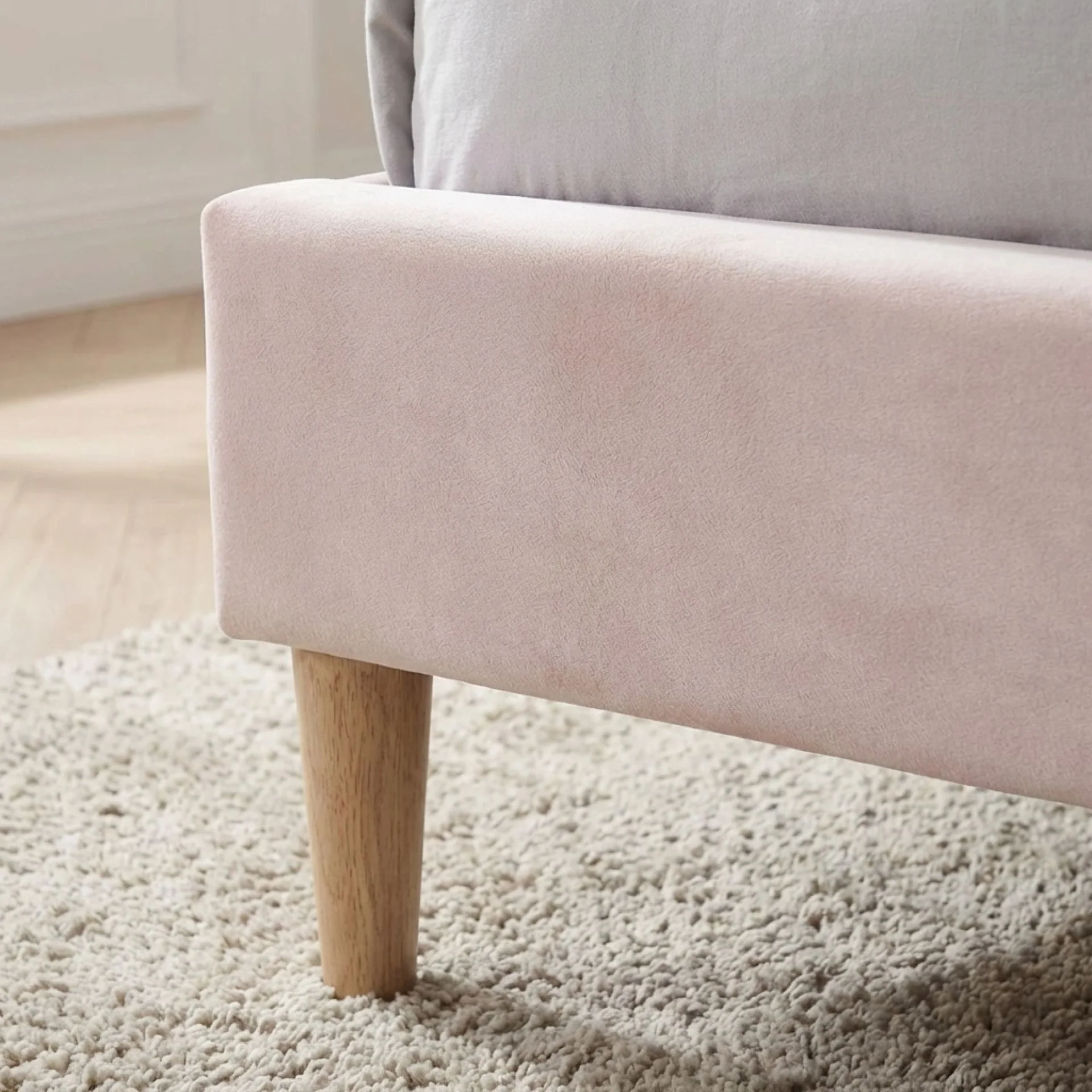 Daisy Velvet Single Bed Frame - Champagne Pink - Image 9