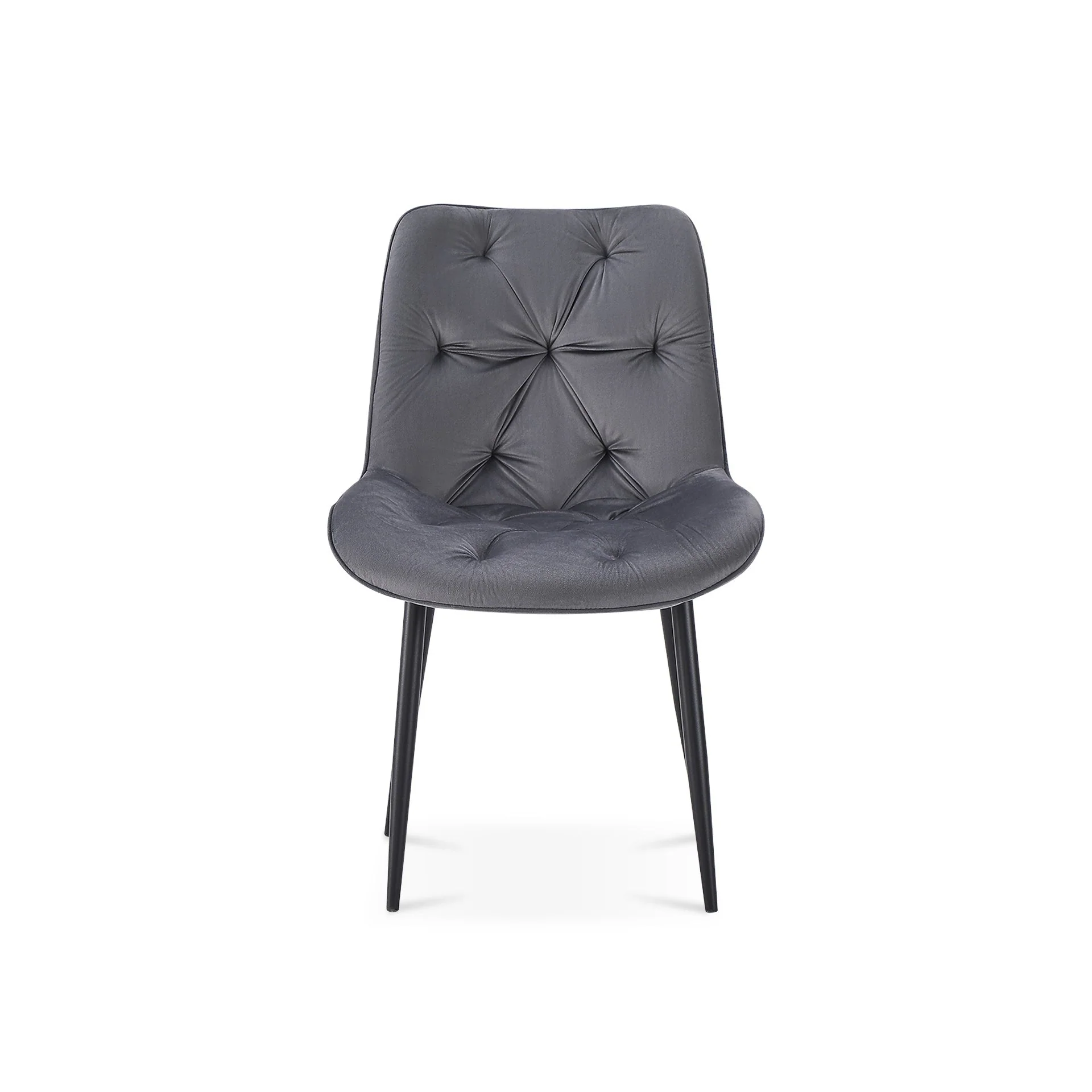 Dallas Dining Chair - Set of 4 - Dark Grey + Black - Image 5