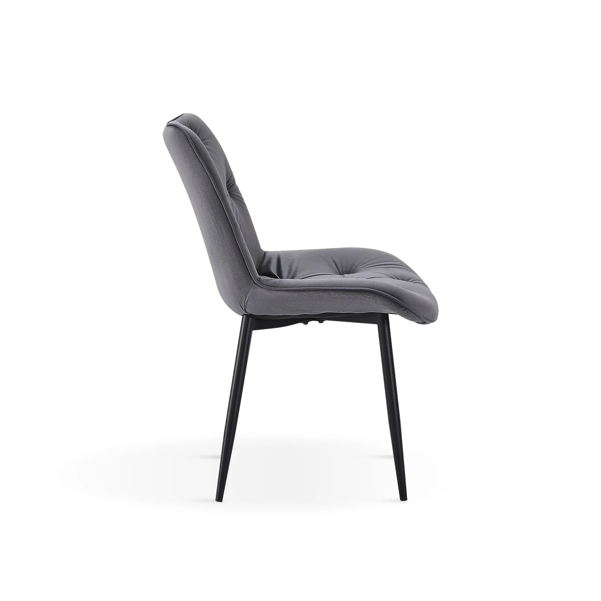 Dallas Dining Chair - Set of 4 - Dark Grey + Black - Image 6