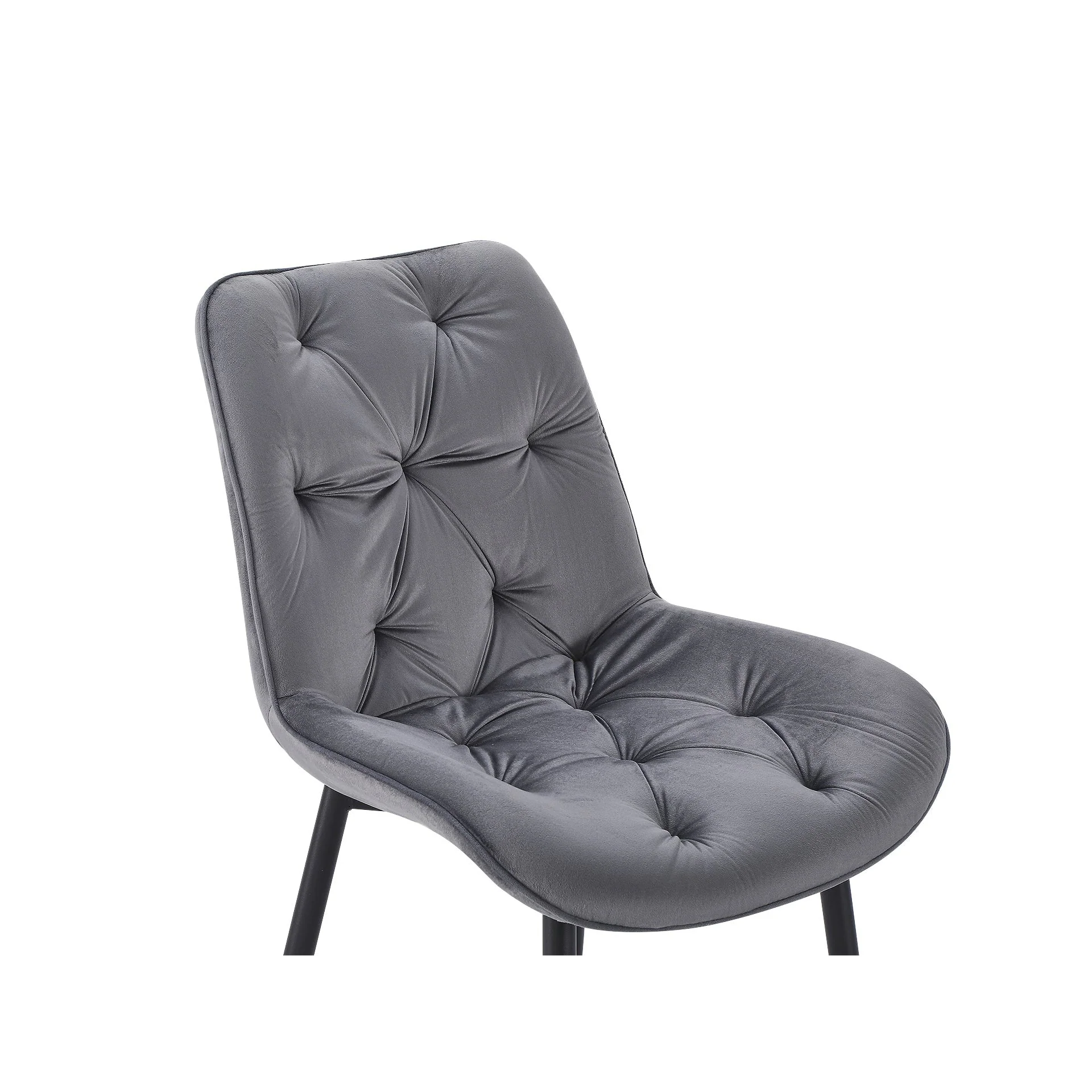 Dallas Dining Chair - Set of 4 - Dark Grey + Black - Image 7