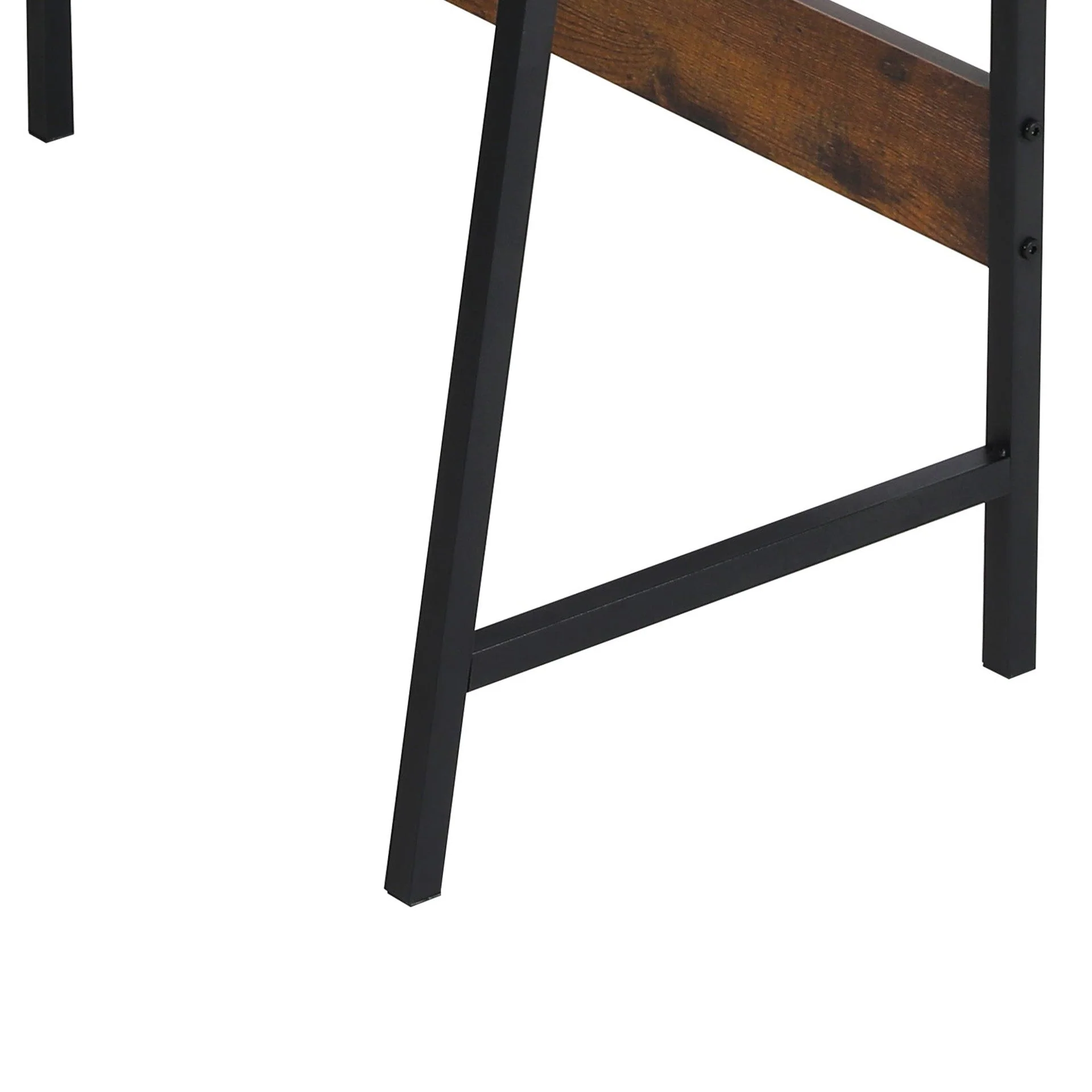 Daniel 100cm Computer Desk - Rustic Brown + Black - Image 4