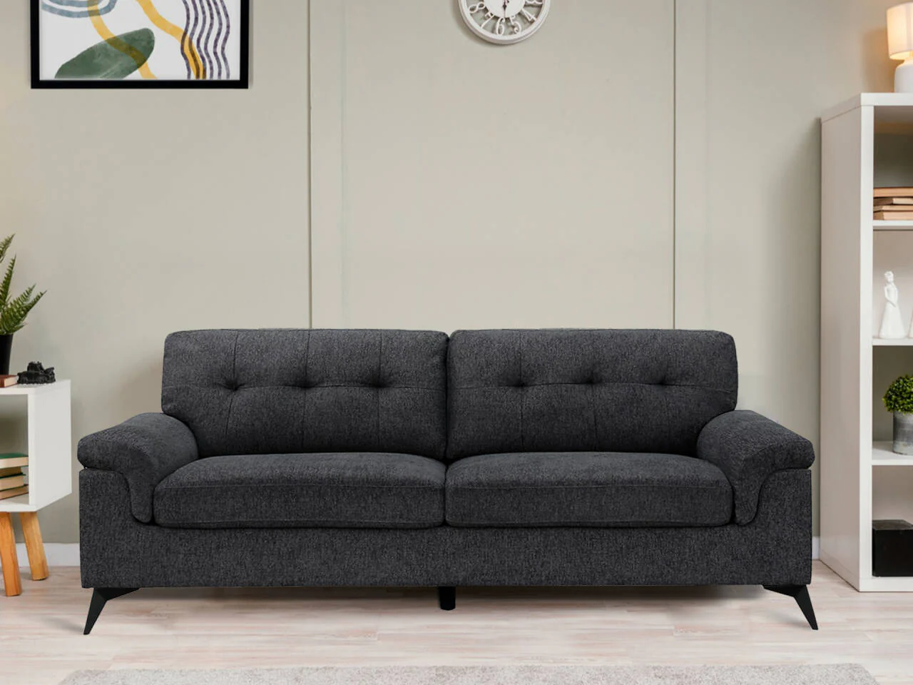 Darien 3 Seater Sofa - Dark Grey - Image 2