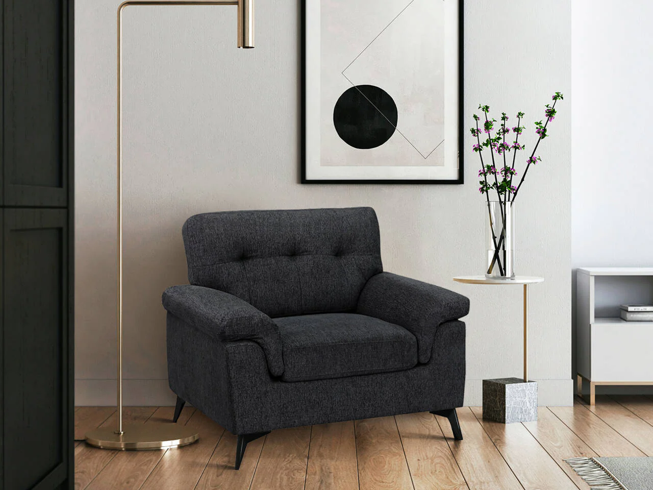 Darien Occasional Chair - Dark Grey - Image 2